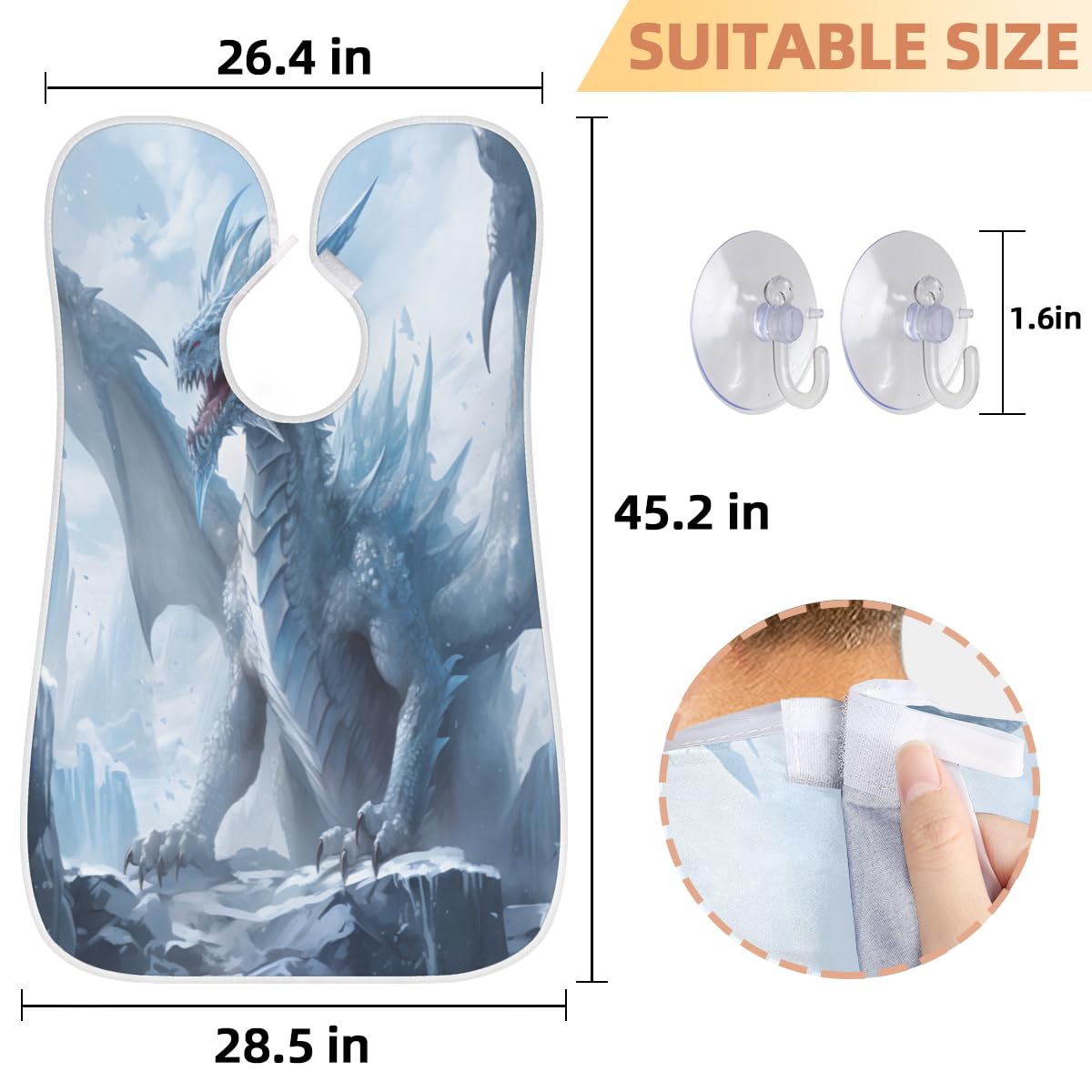 Dragon Beard Shaving Bib for Men & Women - Waterproof Hair Dye Apron, Makeup Cape & Barber Accessory - Ideal for Beard Trimming, Haircut, Salon & Home Use - Perfect Gift for Barbers & Stylists