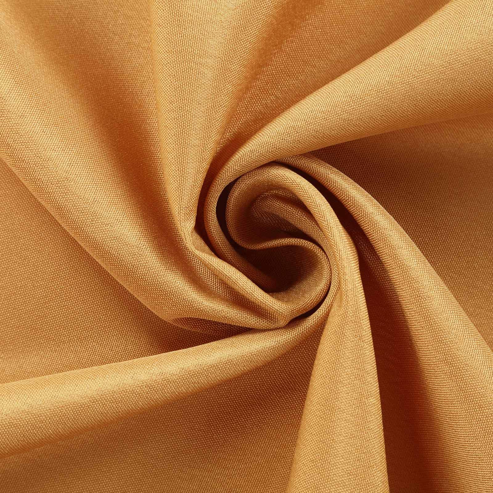 10 Gold Polyester Chair Sashes Bows for Wedding Decor - Elegant Reception Party Ceremony Chair Ties - Bulk Wholesale Supplies for Banquet, Bridal Shower & Special Events
