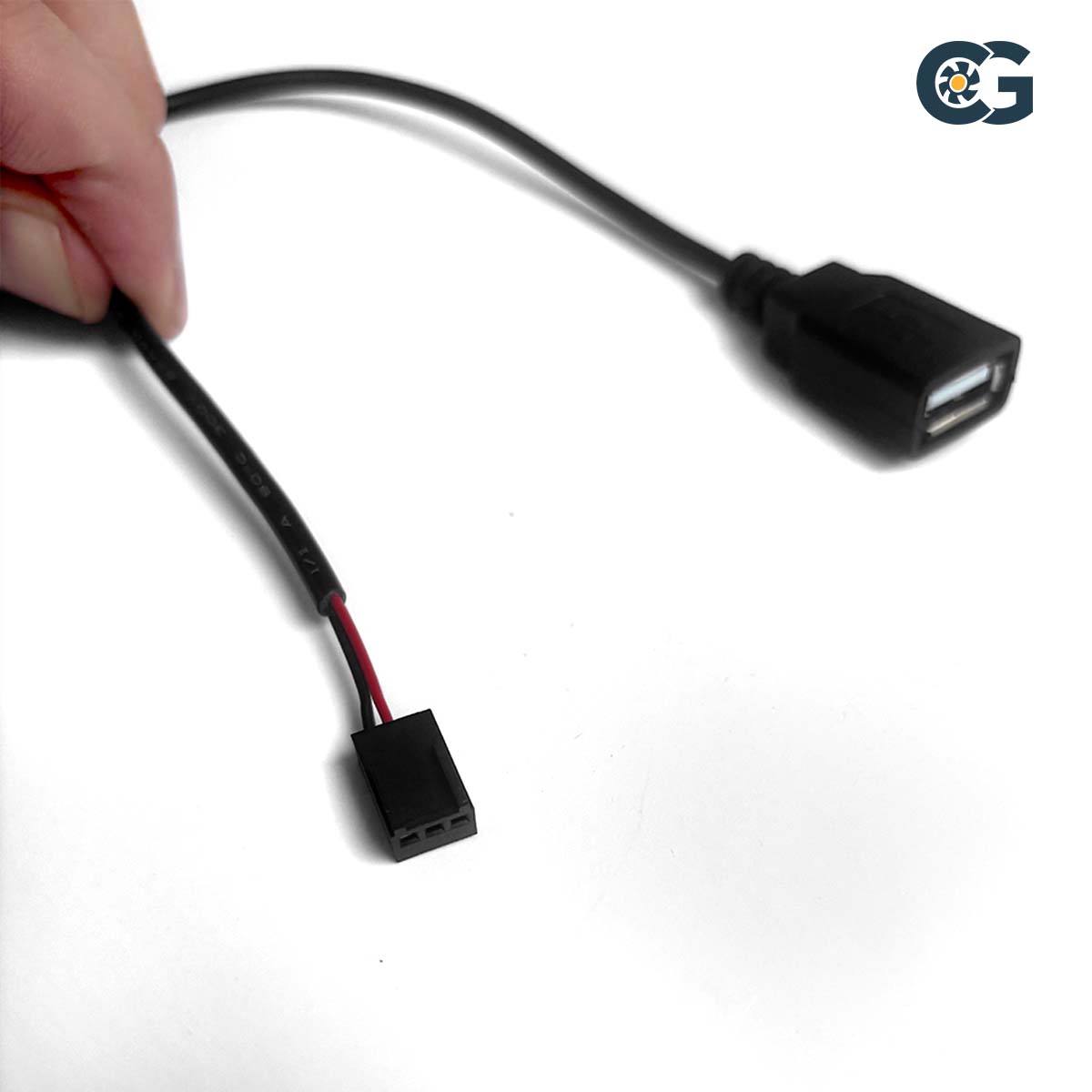 USB A Female to 3-Pin Male Adapter Cable - 15cm/6in Length - Perfect for Computer Accessories, DIY Electronics, and Power Supply Connections