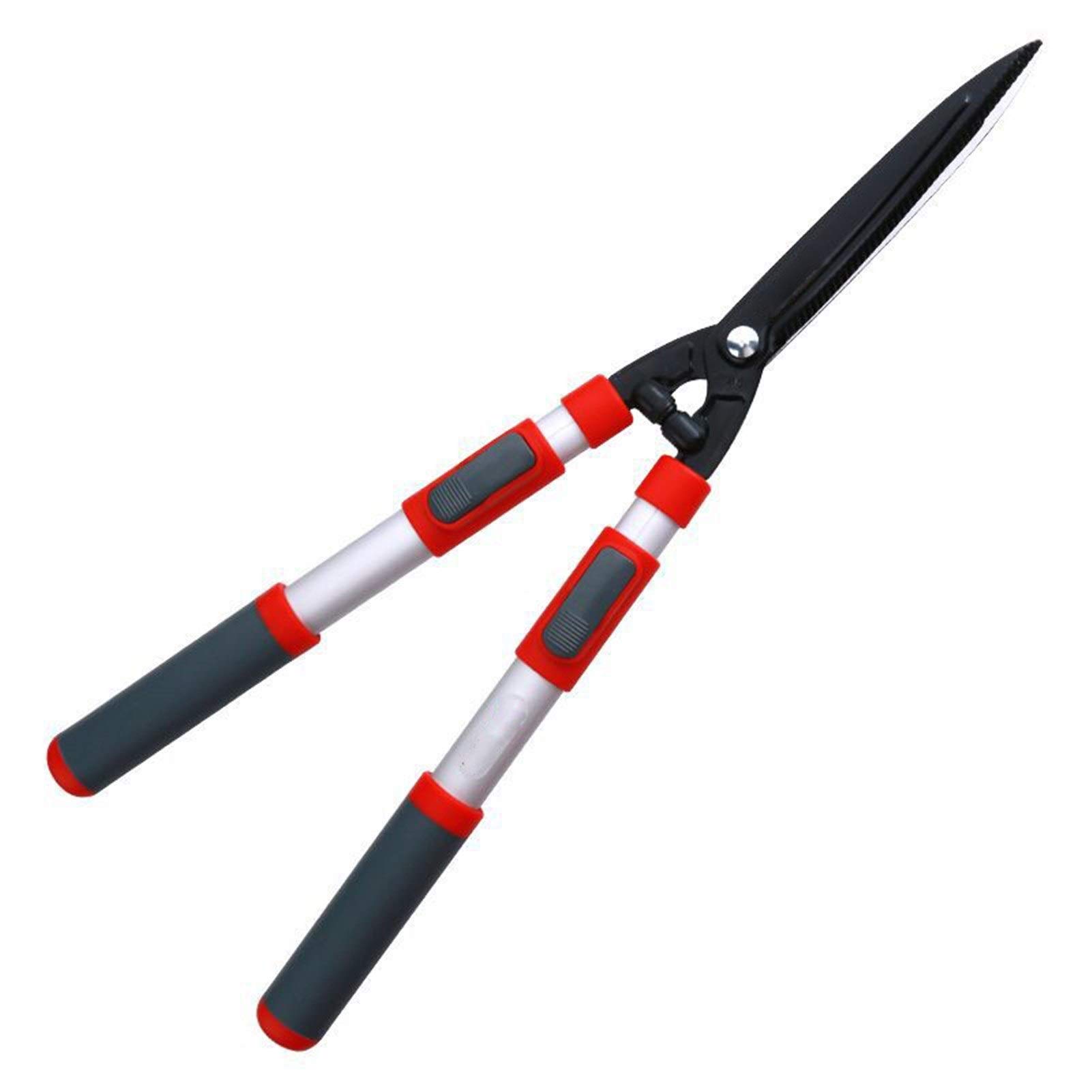 TONZN Long Hedge Shears - Ergonomic SK-5 Steel Garden Pruning Shears with Rubber Handles (620-810mm) - Perfect for Trimming Bushes, Hedges & Shrubs in Your Backyard