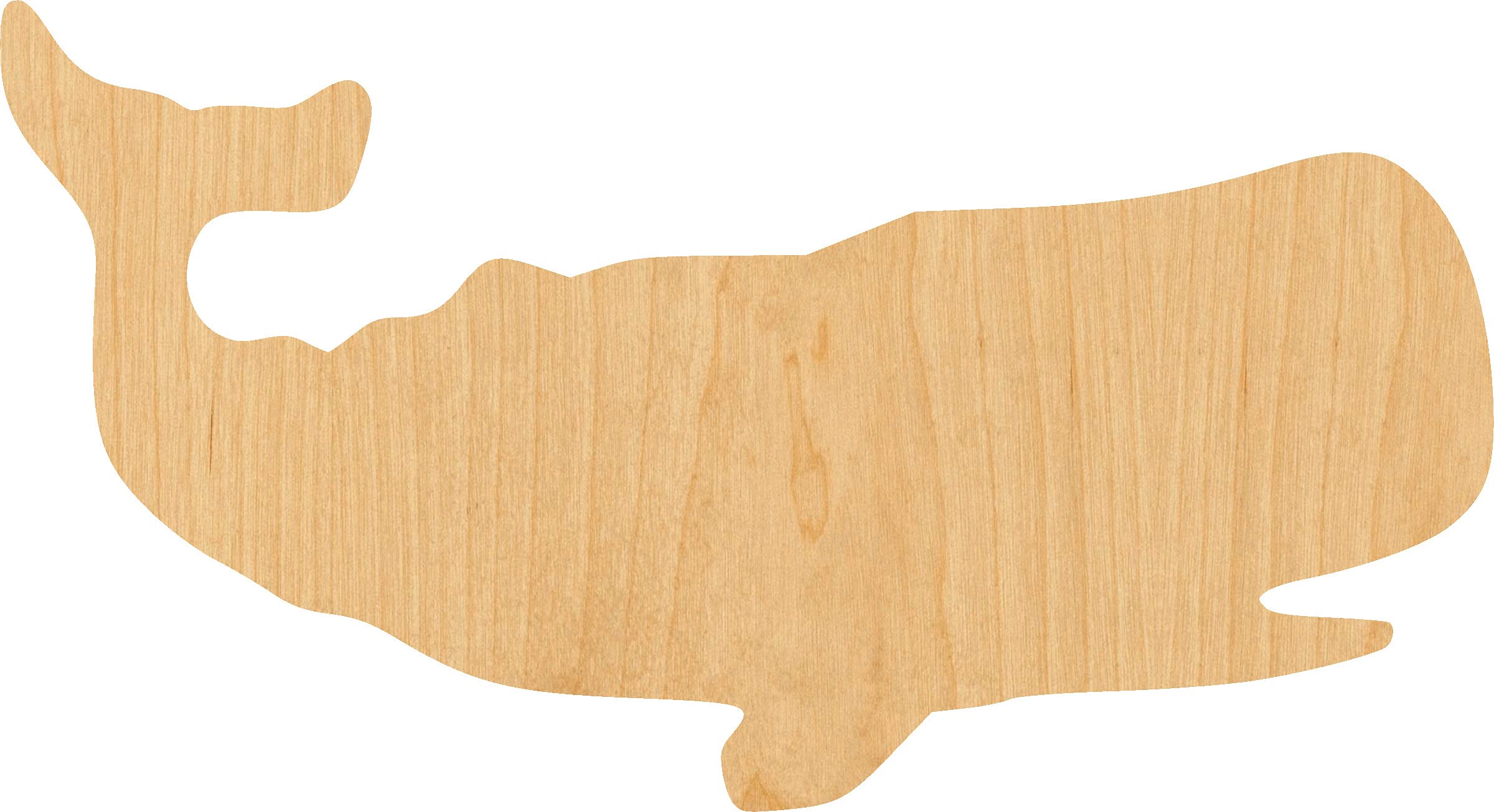 Whale Laser Cut Wood Shape - 4 Inch DIY Craft Supplies for Scrapbooking, Home Decor, and Kids Art Projects