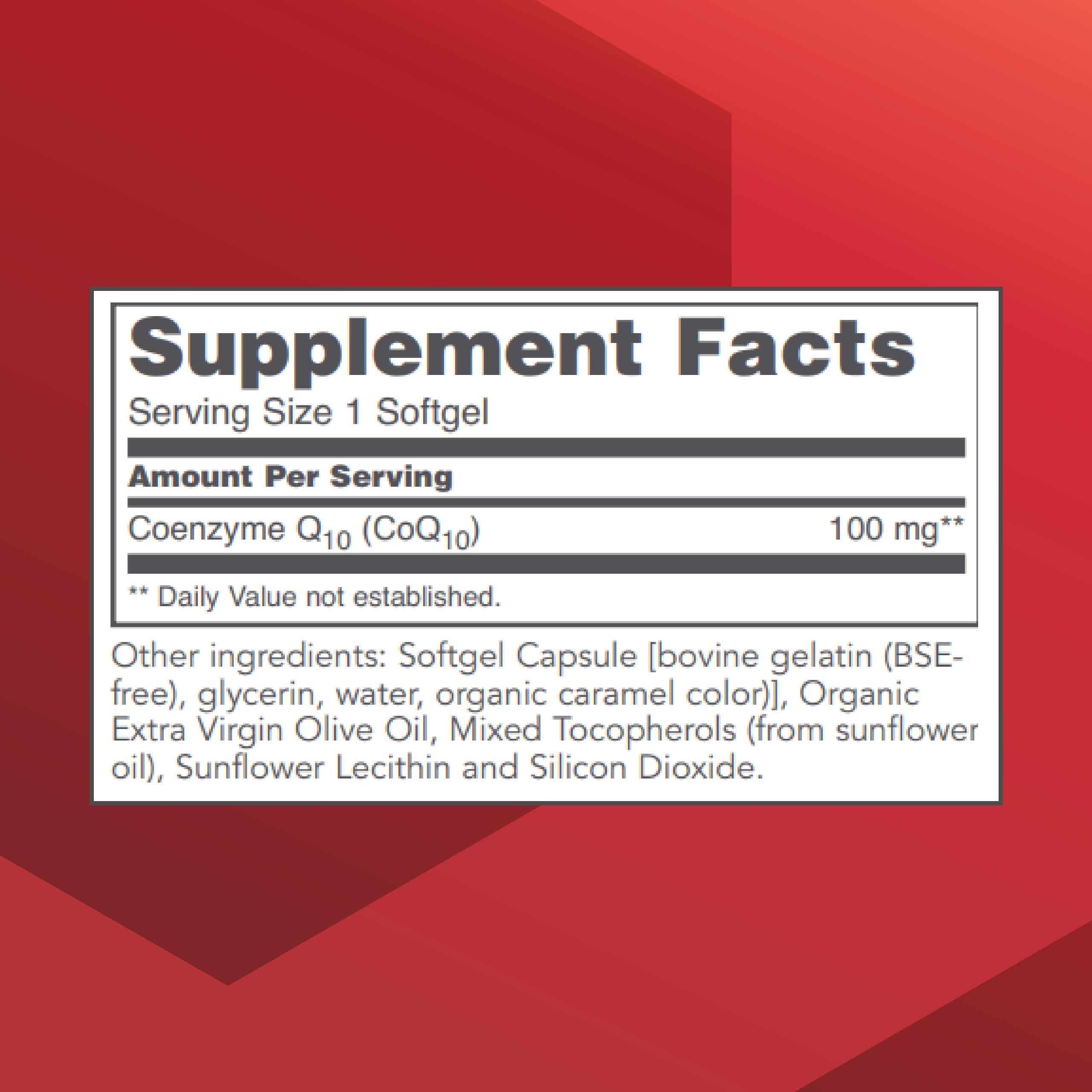 Premium CoQ10 100mg Softgels with Vitamin E & Soy Lecithin - Heart Health & Energy Supplement - Halal Certified, Egg Free - 90 Count - Supports Cardiovascular Wellness & Active Lifestyle