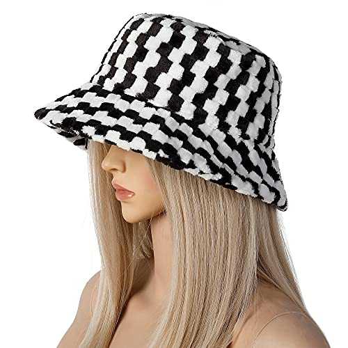 Stylish Furry Bucket Hat for Women & Men - Trendy Winter Fashion Accessory - Perfect for Outdoor Activities, Music Festivals & Streetwear