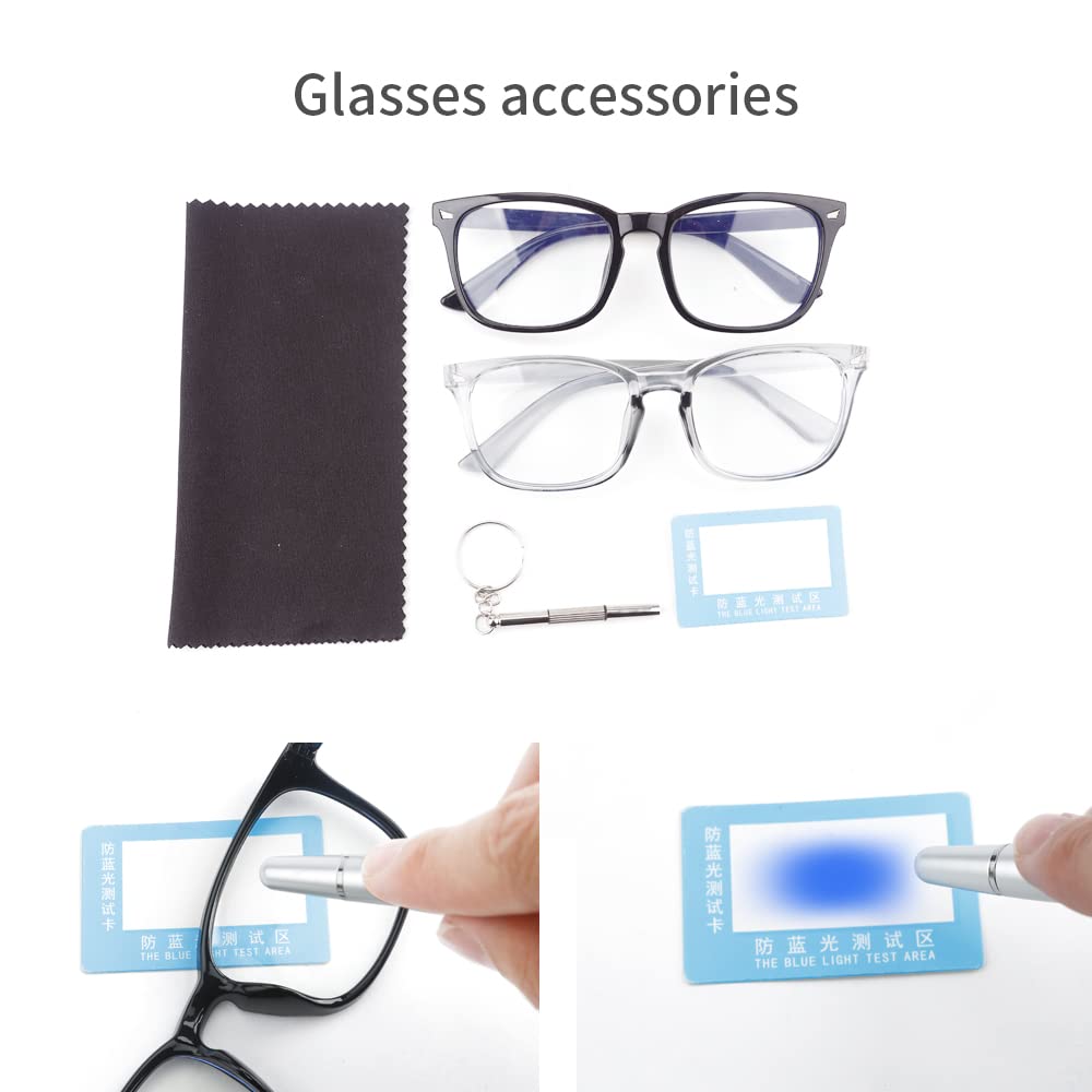 Blue Light Blocking Glasses for Computer & Gaming - AFNWQI Fashion Square Frame for Men & Women - Reduce Eye Strain at Work & Home