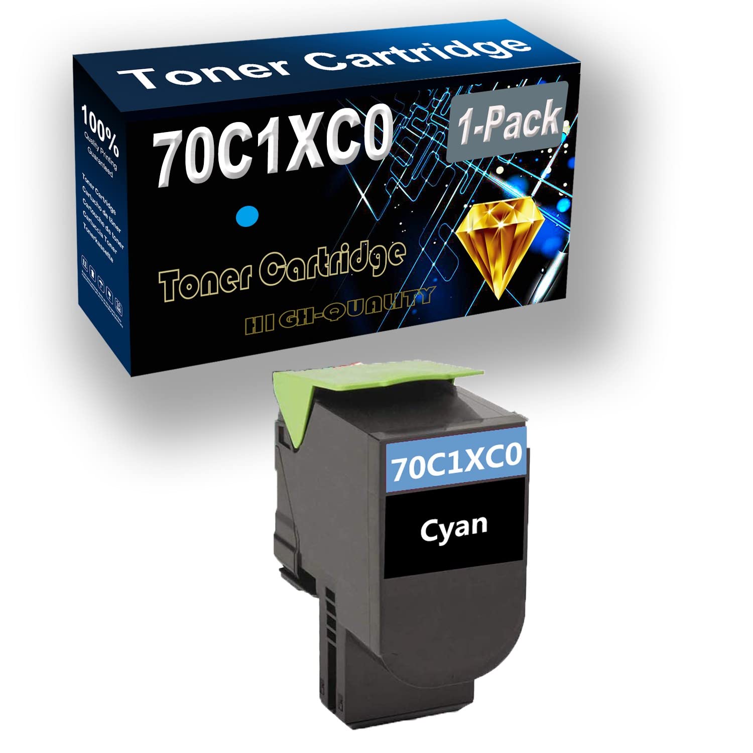 1-Pack Cyan Compatible Toner Cartridge Replacement for HP CS510 | Works with 70C1XC0 701XC Printer Cartridges | Perfect for HP Color LaserJet Pro MFP M477fdw M477fdn M477fnw M477fsk Printers | Ideal for Home Office & Small Business Printing Needs