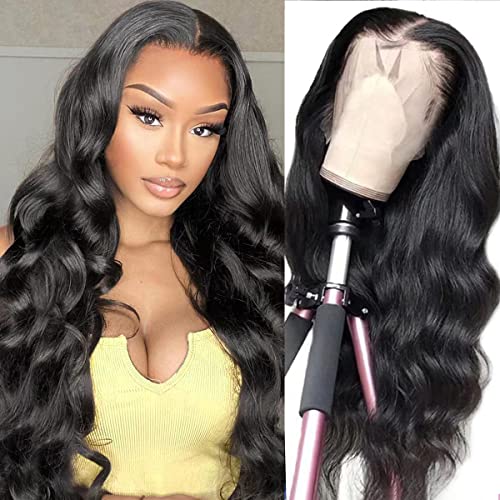 13x4 HD Lace Front Human Hair Wigs for Black Women - 150% Density Pre-Plucked Body Wave Lace Wig with Baby Hair | Natural Color 20 Inch | Perfect for Daily Wear, Special Occasions & Protective Styling