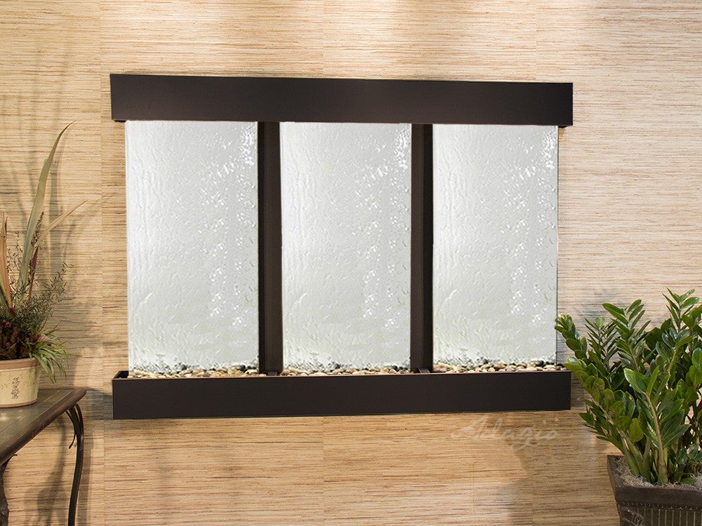 Adagio Olympus Falls Square Blackened Copper Silver Mirror OFS1540 - Elegant Bathroom & Living Room Decor for Modern Homes