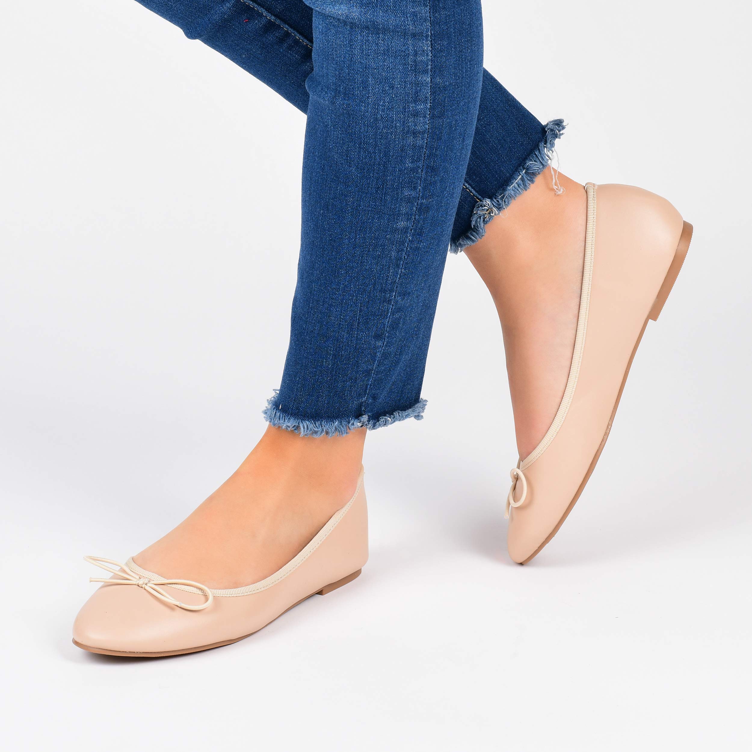 Journee Collection Women's Vika Slip On Round Toe Ballet Flats - Comfortable Dress Shoes for Women - Pewter - Size 11 - Perfect for Work, Office, and Casual Outfits