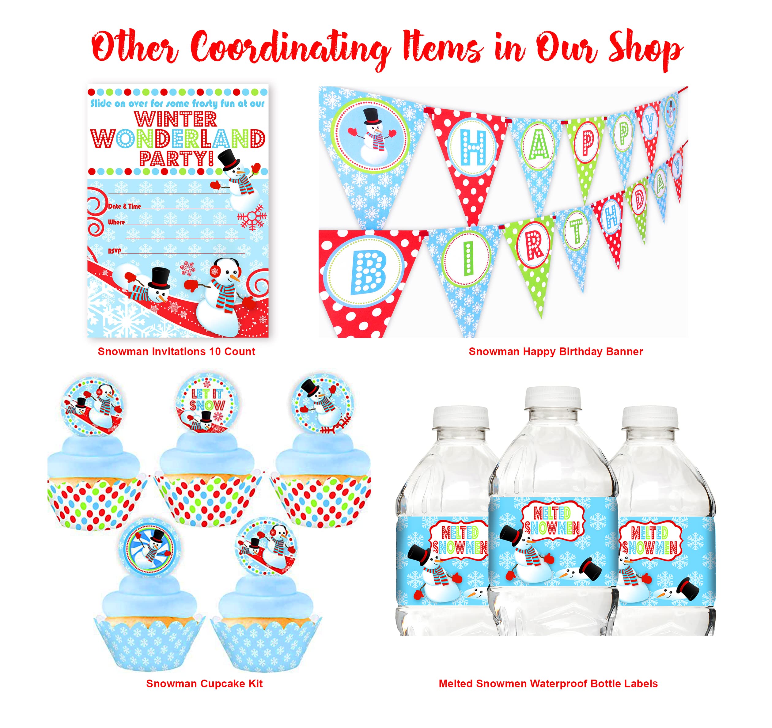 Snowman Birthday Cupcake Toppers & Wrappers Set - 24 Toppers + 24 Wrappers for Winter Party Decorations - Perfect for Christmas, Holiday & Birthday Celebrations - Great for Cupcakes, Desserts & Party Favors