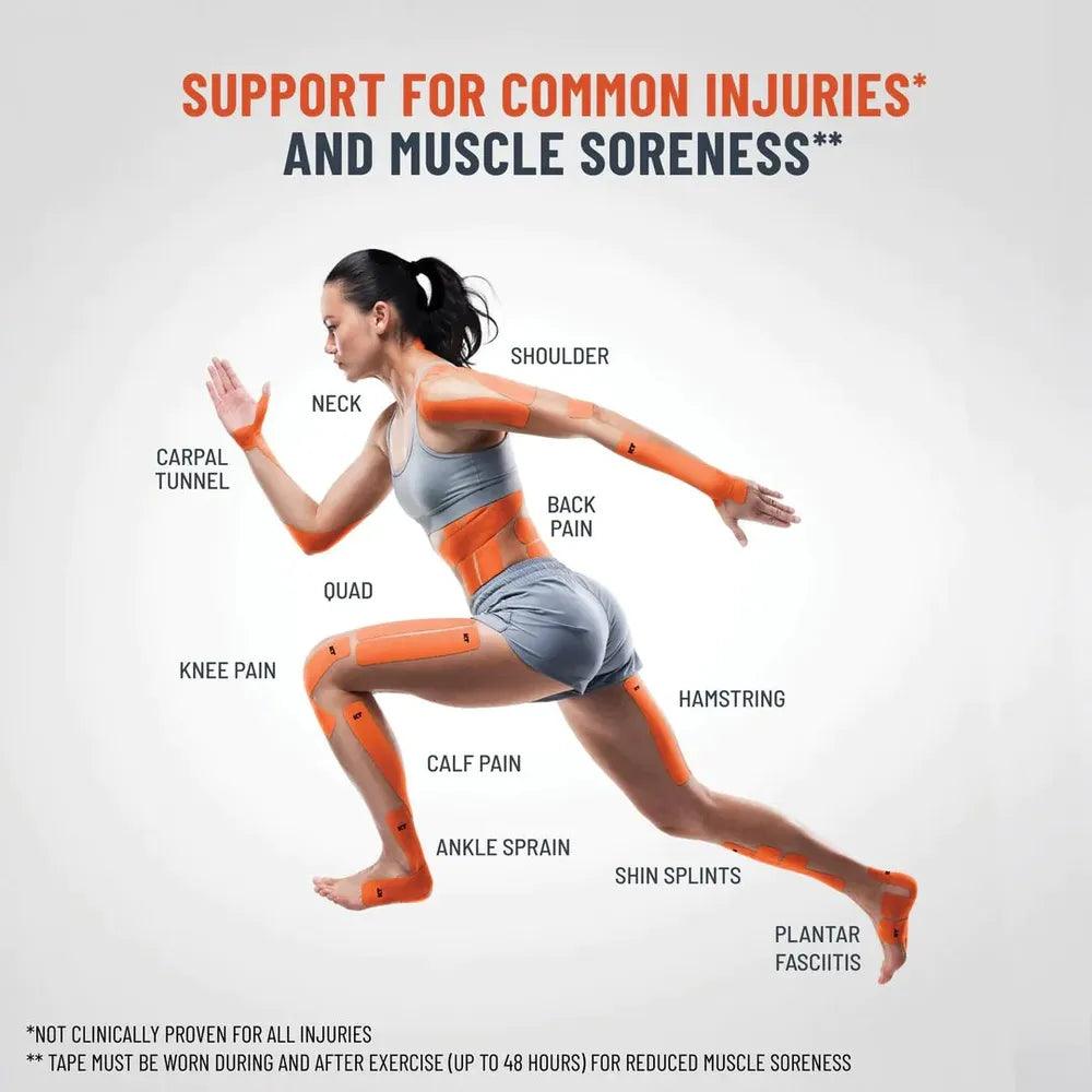 KT Tape Pro (Oxygen Titanium) - Premium Elastic Kinesiology Tape for Pain Relief & Muscle Support - Ideal for Athletes, Runners & Physical Therapy Recovery