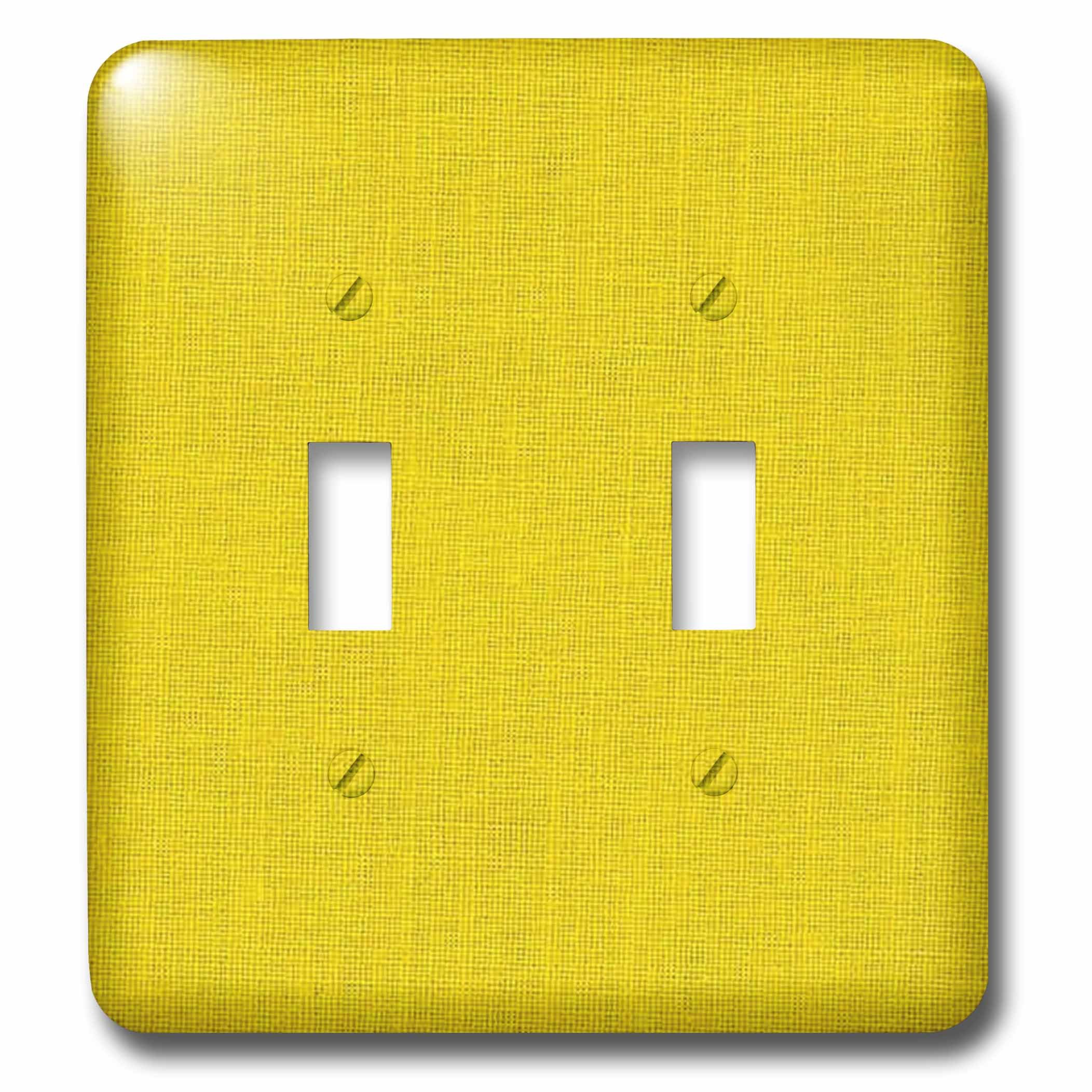 3D Rose Sunny Linen Double Toggle Switch Wall Plate Cover - Yellow Decorative Light Switch Cover for Home, Kitchen, Bedroom & Office Decor