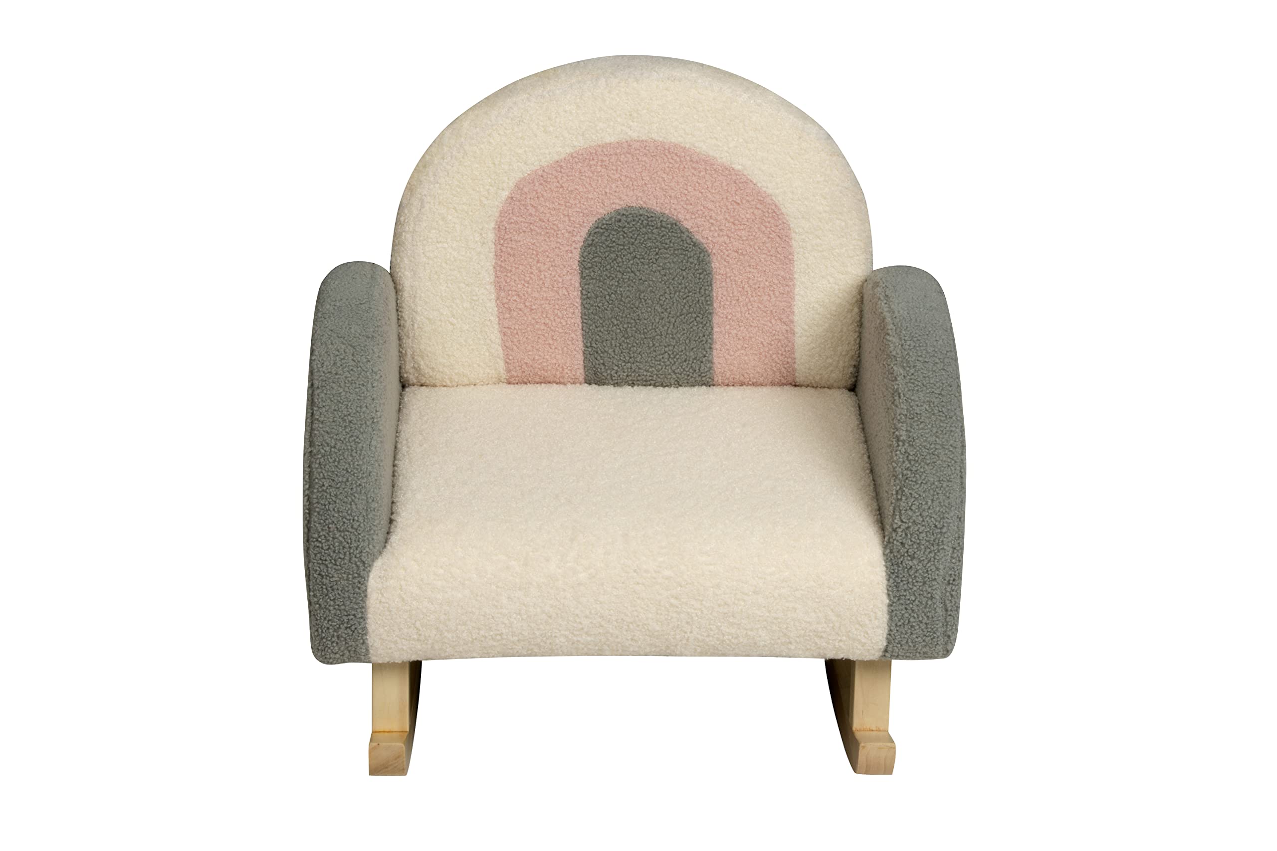 Soft Plush Kids Rocking Chair - Grey Cozy Nursery Rocker for Toddlers & Children - Perfect for Bedtime Stories, Playroom, and Nursery Decor