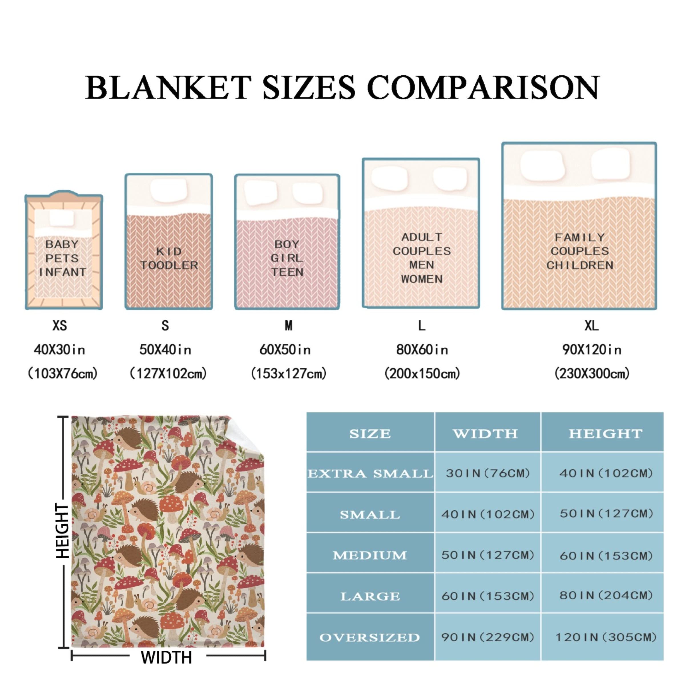 Funny Squirrel & Mushroom Fleece Throw Blanket - Ultra Soft Cozy Extra Large 120x90 Inches (Overking) for Couch, Bed, Living Room - Perfect Gift for Women, Men, Kids - All Season Family Blanket for Snuggling, Movie Nights & Home Decor
