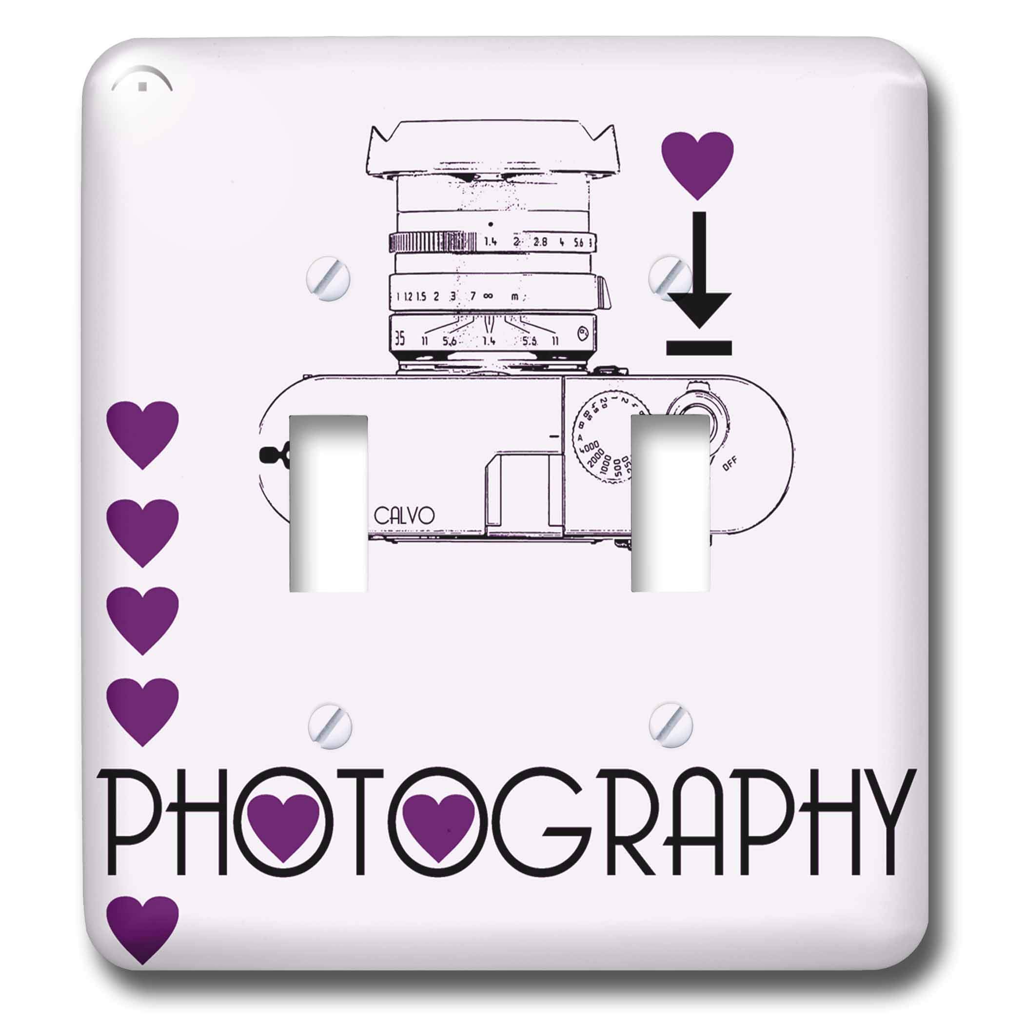 3D Rose I Love Photography Toggle Switch - Decorative Switch Plate Cover for Photographers, Perfect for Studio, Home Office or Photography Gifts