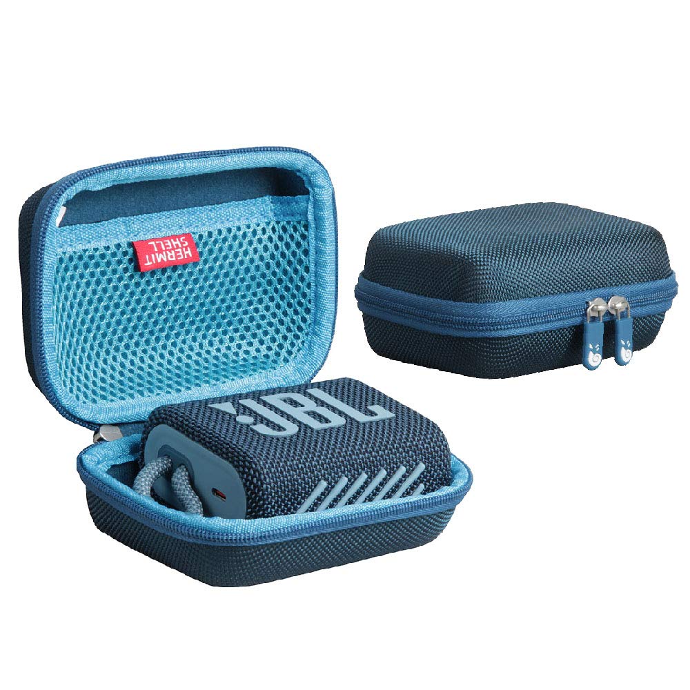 Hermitshell Hard Travel Case for JBL Go 3 & JBL Go 3 Eco Portable Bluetooth Speaker - Protective Cover for Outdoor, Travel, Camping, Beach (Blue)