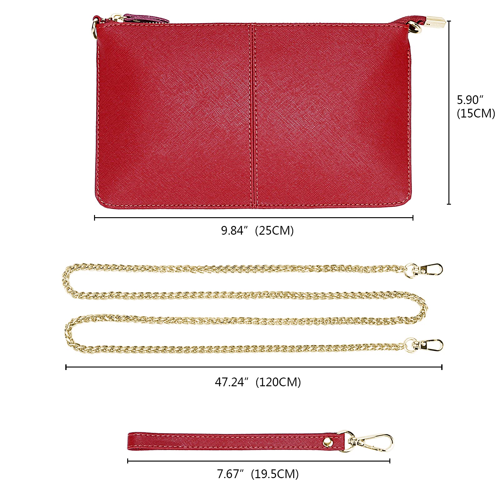 YALUXE Genuine Leather Wristlet Handbag for Women - Slim Crossbody Phone Clutch Purse with Card Slots & RFID Protection | Perfect for Everyday Use, Travel, and Night Out