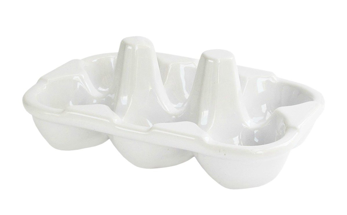 American Atelier White Ceramic Egg Holder - Stylish Kitchen Countertop Storage for Eggs, Perfect for Farmhouse & Modern Decor