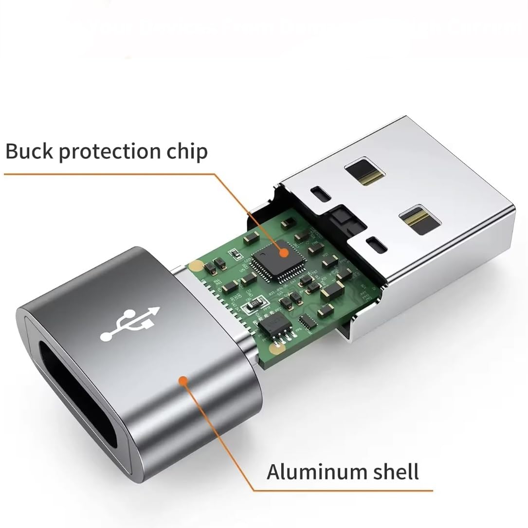 Orco 3 Pack USB C to USB A Adapter - Type C Female to USB Male Converter for iPhone 15/14/13 Pro Max, MacBook, iPad Air 5/4, AirPods, Galaxy S23/S22 - Fast Charging & Data Sync for Home, Office & CarPlay