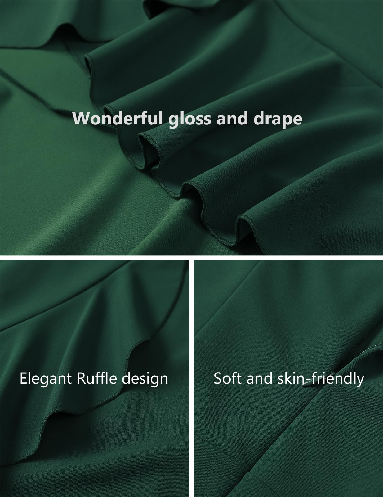 DRESSTELLS Women's Cocktail Dresses 2025 | Formal Wedding Guest Dress with Ruffle Details | V-Neck Vintage Evening Gown for Prom, Party & Special Occasions