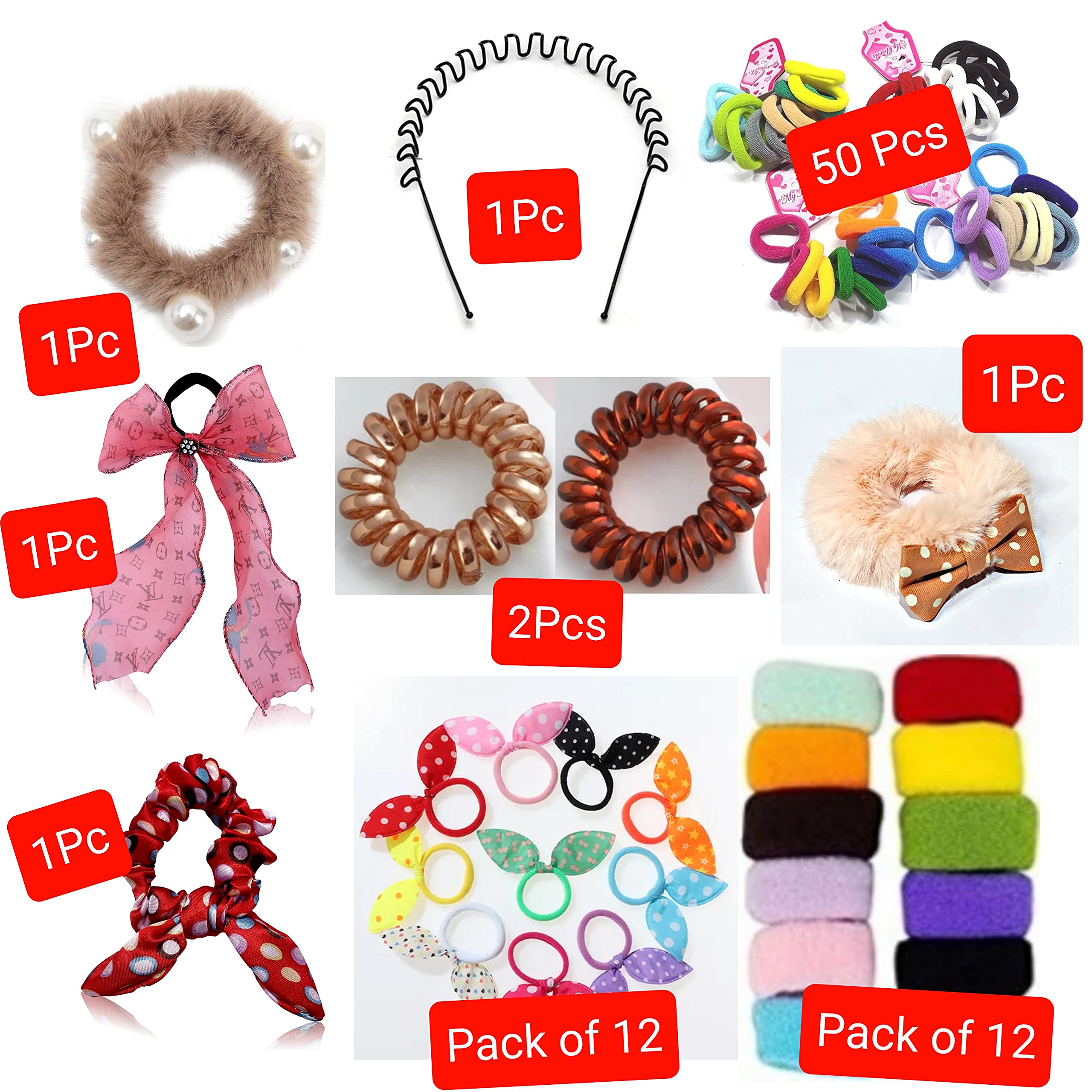 GARG 80 Pack Maha Combo Hairbands for Women & Girls - Soft Stretch Hair Accessories for School, Work, Sports & Everyday Use