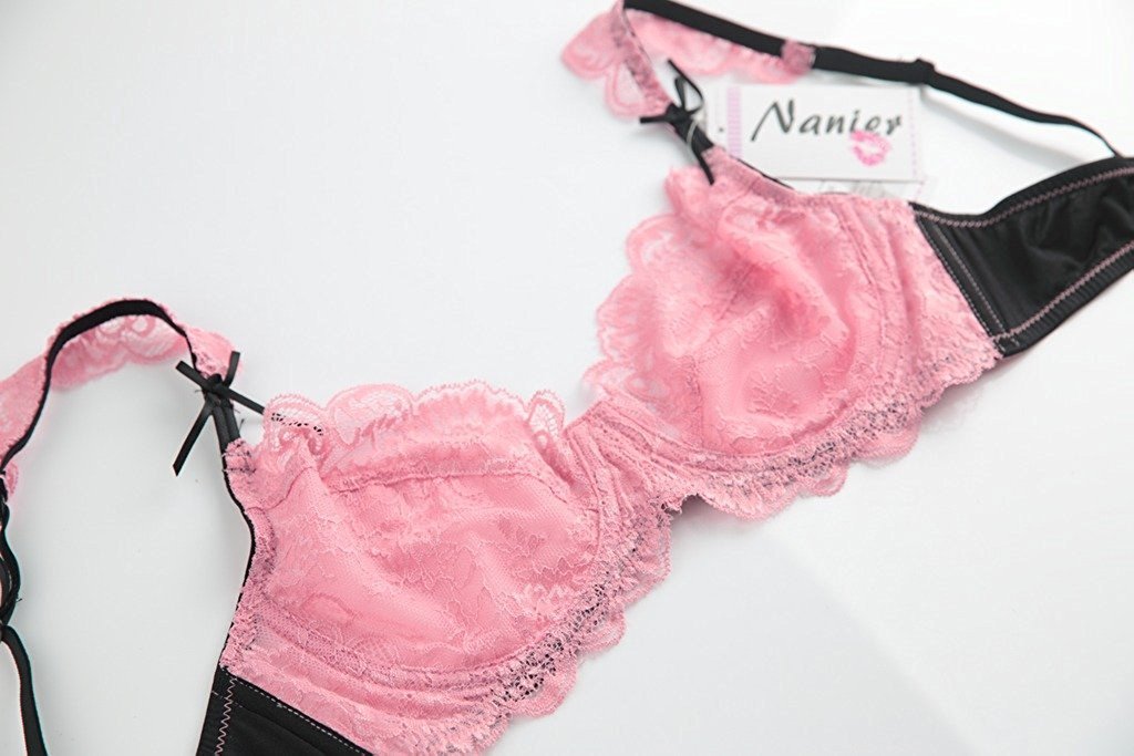 Women's Lace Lingerie Set - Transparent Embroidery Bra & Panties - Comfortable Thin Bralette for Everyday Wear & Romantic Occasions