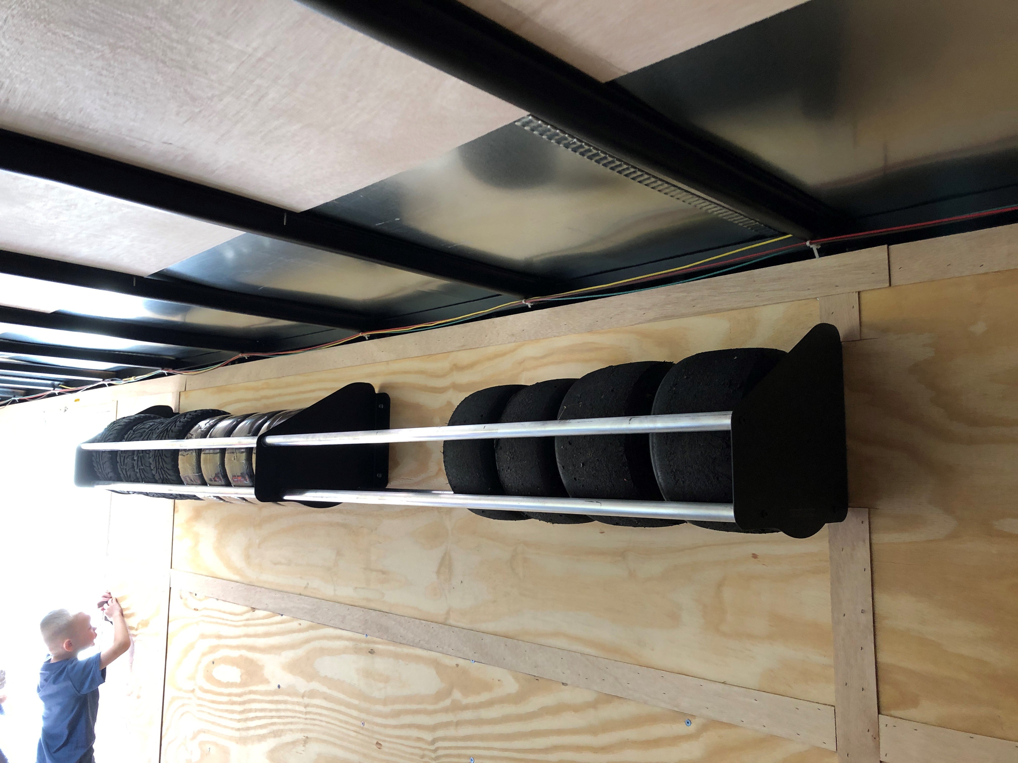 4' Heavy Duty Trailer Wall Tire Rack - Durable Steel Storage Organizer for Trucks, ATVs & Trailers - Perfect for Garage, Workshop & Outdoor Storage