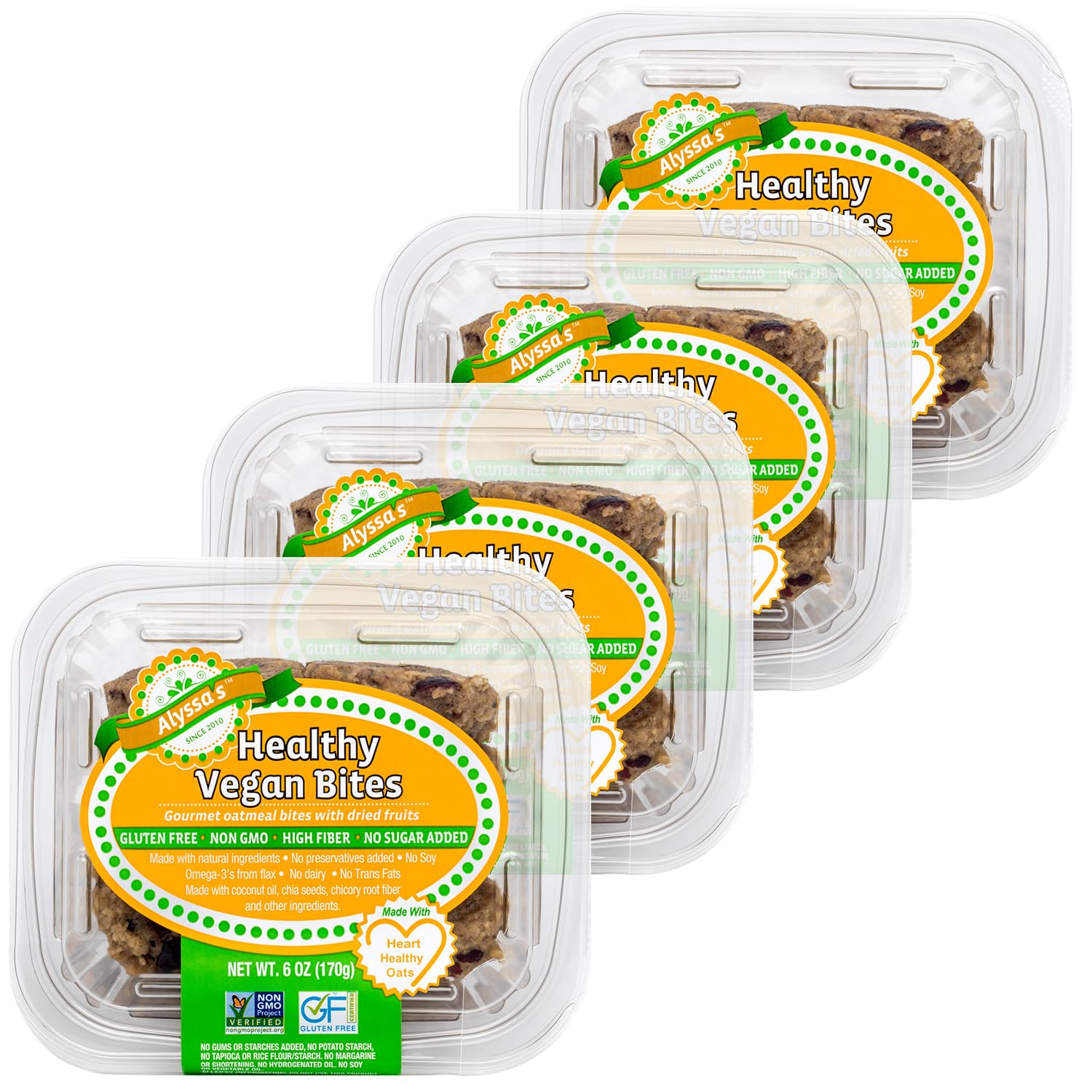 Alyssa’s Vegan Oatmeal Bites | Gluten Free, Dairy Free, Sugar Free, Low Carb & Keto Protein Cookies | Healthy Bakery Snacks for Kids & Adults | 8 Cookies per Box, 4 Pack | Perfect for On-the-Go, Lunchboxes & Weight Loss Diets