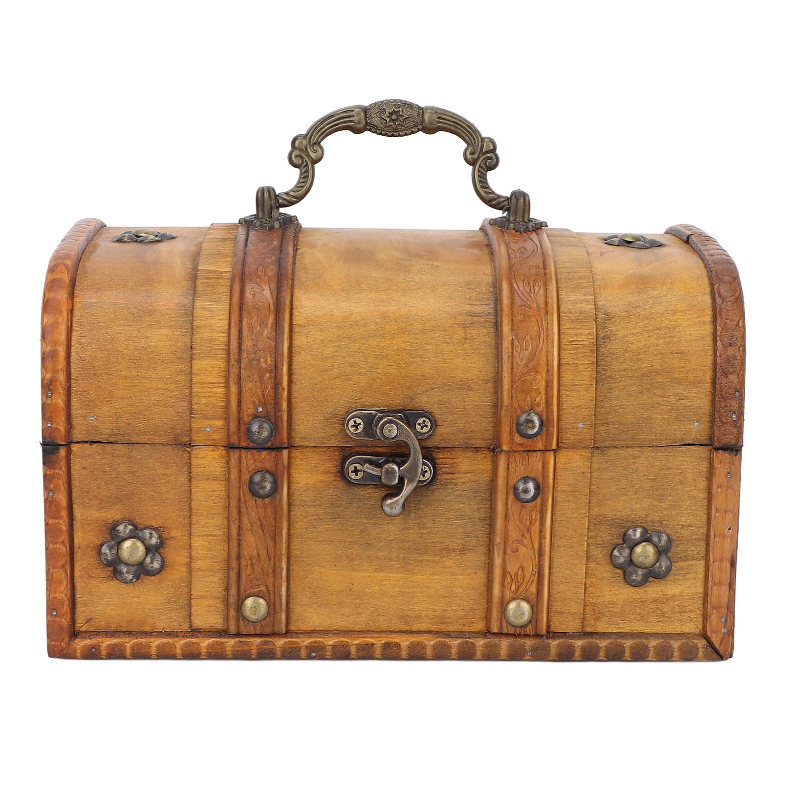 Dioche Vintage Wooden Jewelry Box - Elegant Memory Storage Case for Necklaces, Rings & Keepsakes | Portable Compact Suitcase Design for Home Decor, Travel & Gift Giving