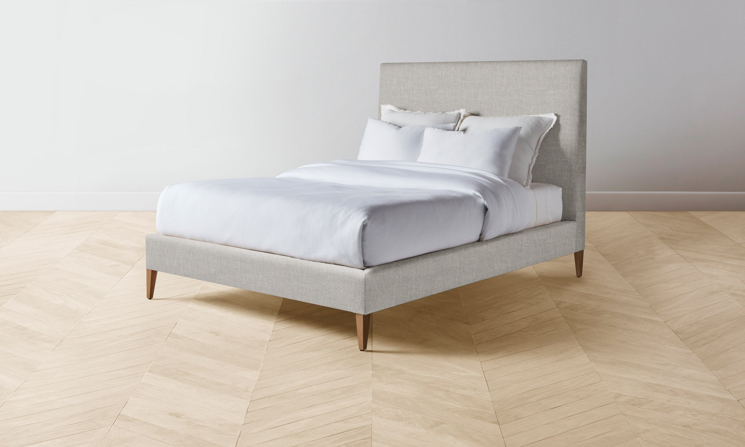 The Essex Bed - Premium Heritage Belgian Linen Summit Bed Frame | Luxury Bedroom Furniture for Master Suite & Guest Room