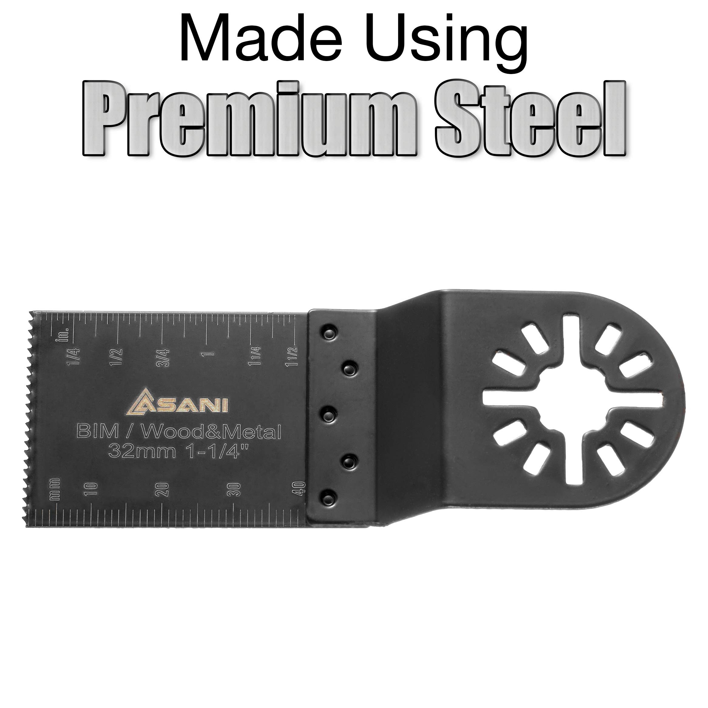Asani 24-Piece Oscillating Multi-Tool Saw Blades & Accessories Kit - Compatible with Makita, Milwaukee, Fein, Worx, Ridgid, Ryobi, Harbor Freight - Perfect for Woodworking, Metal Cutting, Grout Removal & DIY Home Renovation Projects