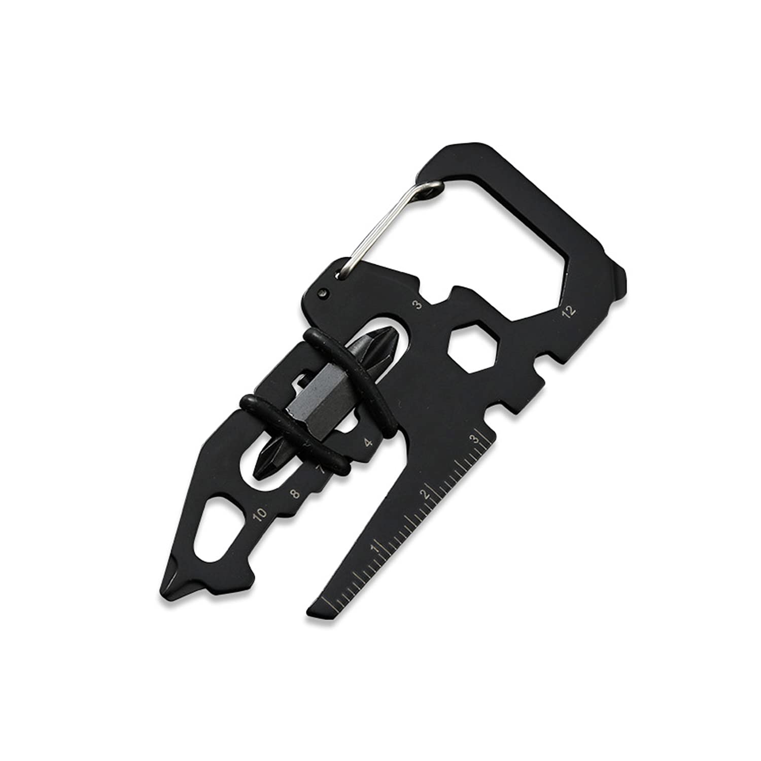 EDC Multi-Tool Keychain - Portable Bottle Opener, Screwdriver, Wrench & Repair Tool Set for Indoor & Outdoor Use (Black) - Perfect for Camping, Hiking, Emergency Kits & Everyday Carry