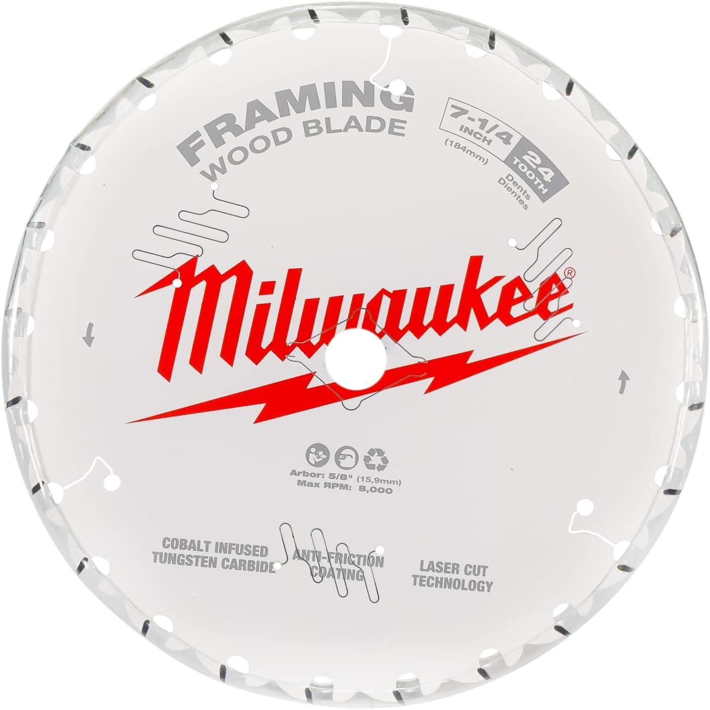Milwaukee 7-1/4 Inch 24-Tooth Framing Circular Saw - Professional Woodworking & Construction Tool for Framing, Deck Building & DIY Projects