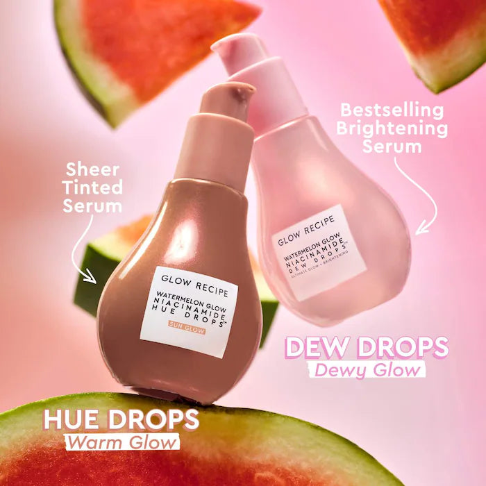 Glow Recipe Sun Glow Serum with Watermelon Extract & Niacinamide Hue Drops - Brightening Facial Serum for Glowing Skin | Perfect for Daily Skincare Routine & Summer Radiance Boost