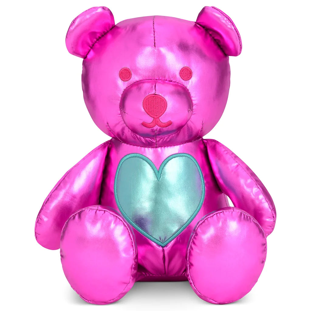 Iscream Beary Sweet Metallic Plush Stuffed Animal Toy - Soft & Shiny Teddy Bear Gift for Kids, Girls, Boys | Birthday, Valentine's Day, Christmas Present | Cute Nursery Decor & Cuddling Companion