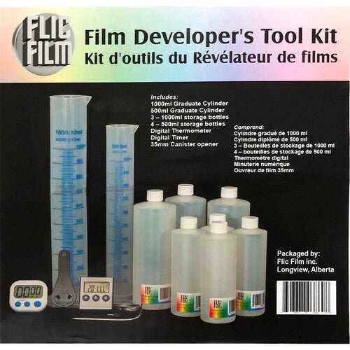 Flic Film Developer's Tool Kit - Professional Film Processing Kit for Black & White and Color Film Development | Perfect for Home Darkroom, Photography Enthusiasts, and Film Labs