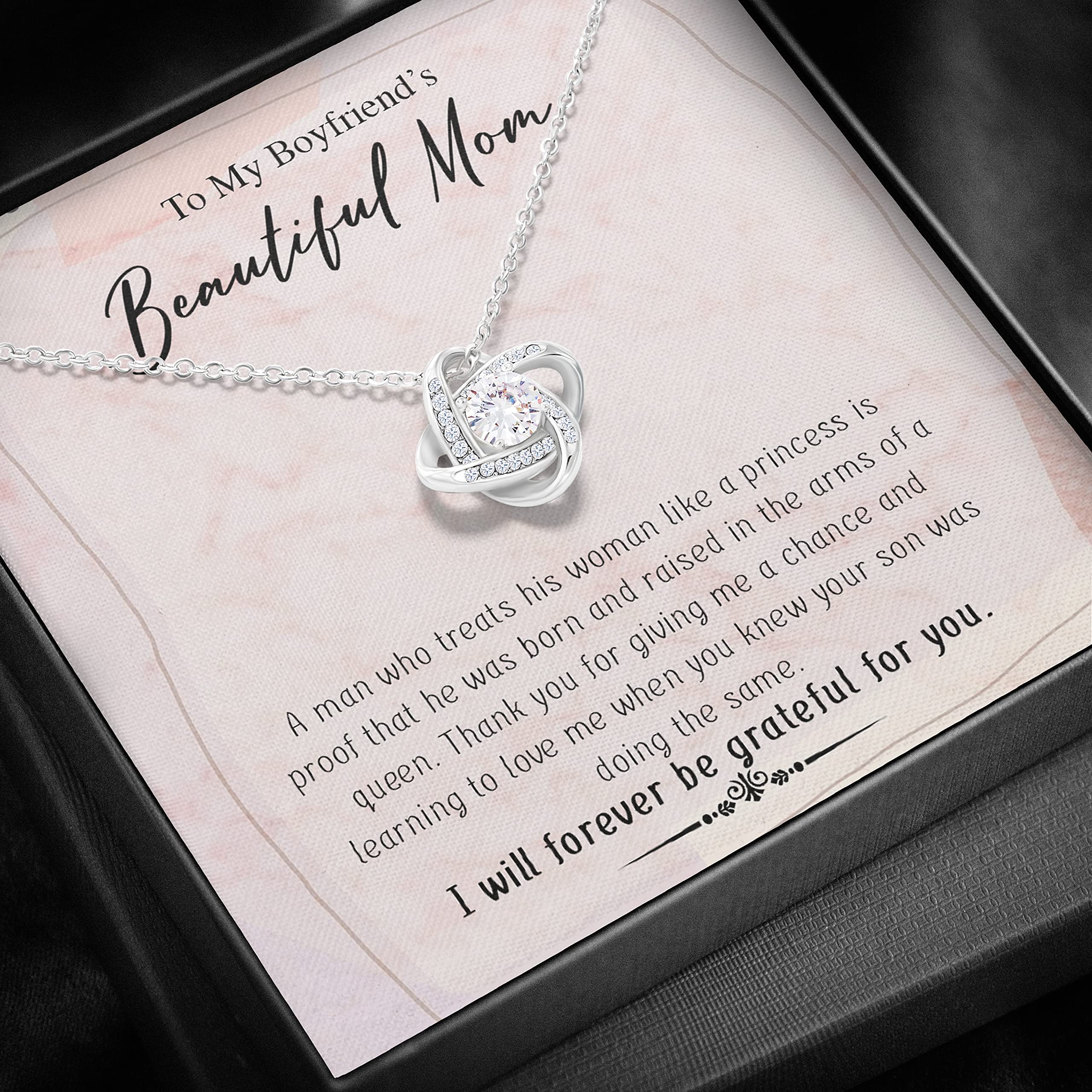 To My Boyfriend's Mom Necklace - Sterling Silver Jewelry Gift for Boyfriend's Mother | Thoughtful Present for Mother's Day, Birthday, Christmas, Thanksgiving & Valentine's Day | Perfect for Special Occasions & Heartfelt Moments
