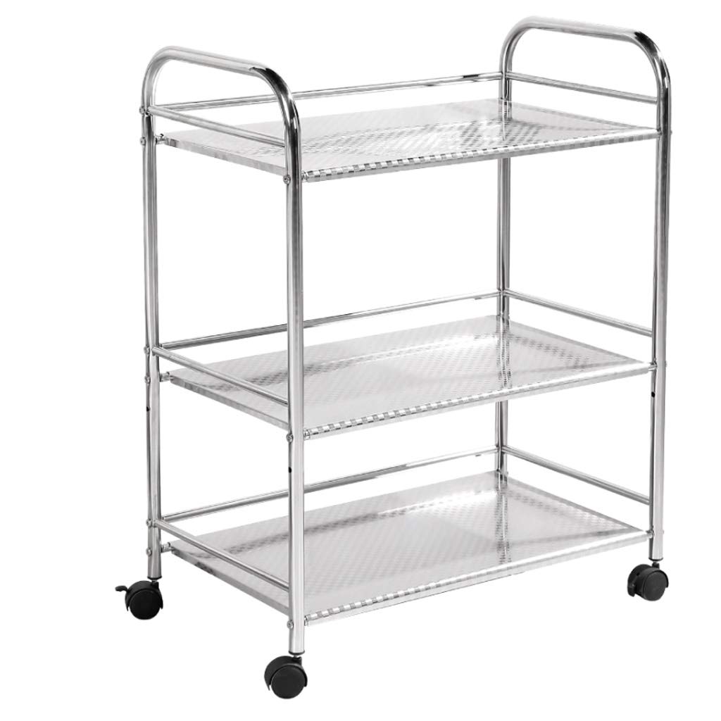 3-Tier Stainless Steel Rolling Kitchen Cart - Detachable Storage Trolley for Serving, Clearing & Organization | Perfect for Restaurants, Home Kitchens & Commercial Use