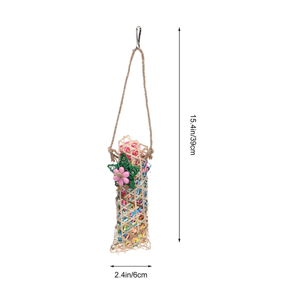 2pcs Natural Rattan Bird Chew Toys - Parrot Shredder & Hammock Plaything for Biting, Hanging & Foraging - Perfect for Christmas Gifts & Birdcage Enrichment | Ideal for Parrots, Cockatiels & Small Birds to Relieve Stress & Exercise Beaks
