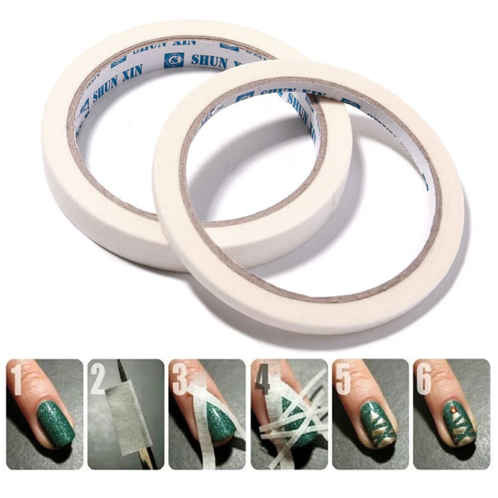 2pcs Nail Art Striping Tapes 0.5cm+1.2cm for DIY Nail Design - Salon & Home Use