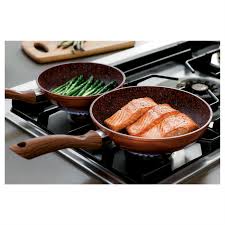 Premium Copper Stone Pan Set - 4 Piece Nonstick Cookware Collection for Healthy Cooking | Perfect for Frying, Searing & Sauteing | Induction Compatible Pans for Home Chefs