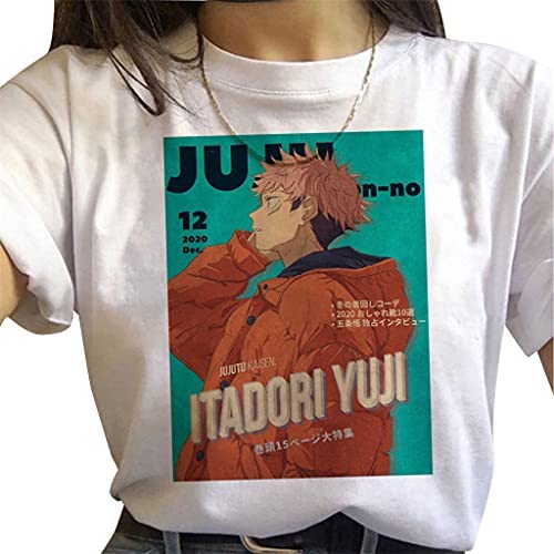 BAYAGIN Jujutsu Kaisen Anime T-Shirt for Women - Satoru Gojo, Itadori Yuji, Fushiguro Megumi & Nobara Graphic Tee | Summer Casual Cotton Shirt for Anime Fans, Cosplay & Streetwear