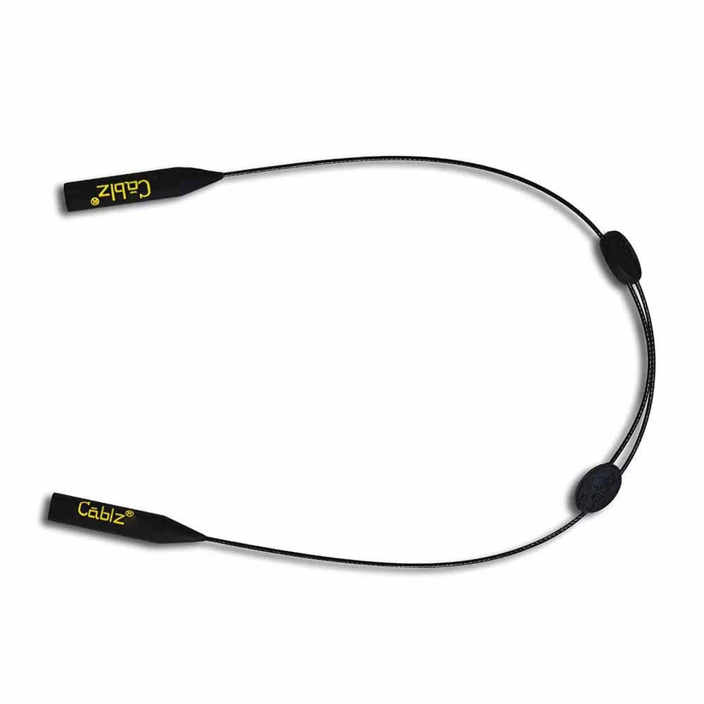 Cablz Zipz Adjustable Eyewear Retainer - Universal 14-Inch Black Sunglass Strap for Sports, Running & Outdoor Activities