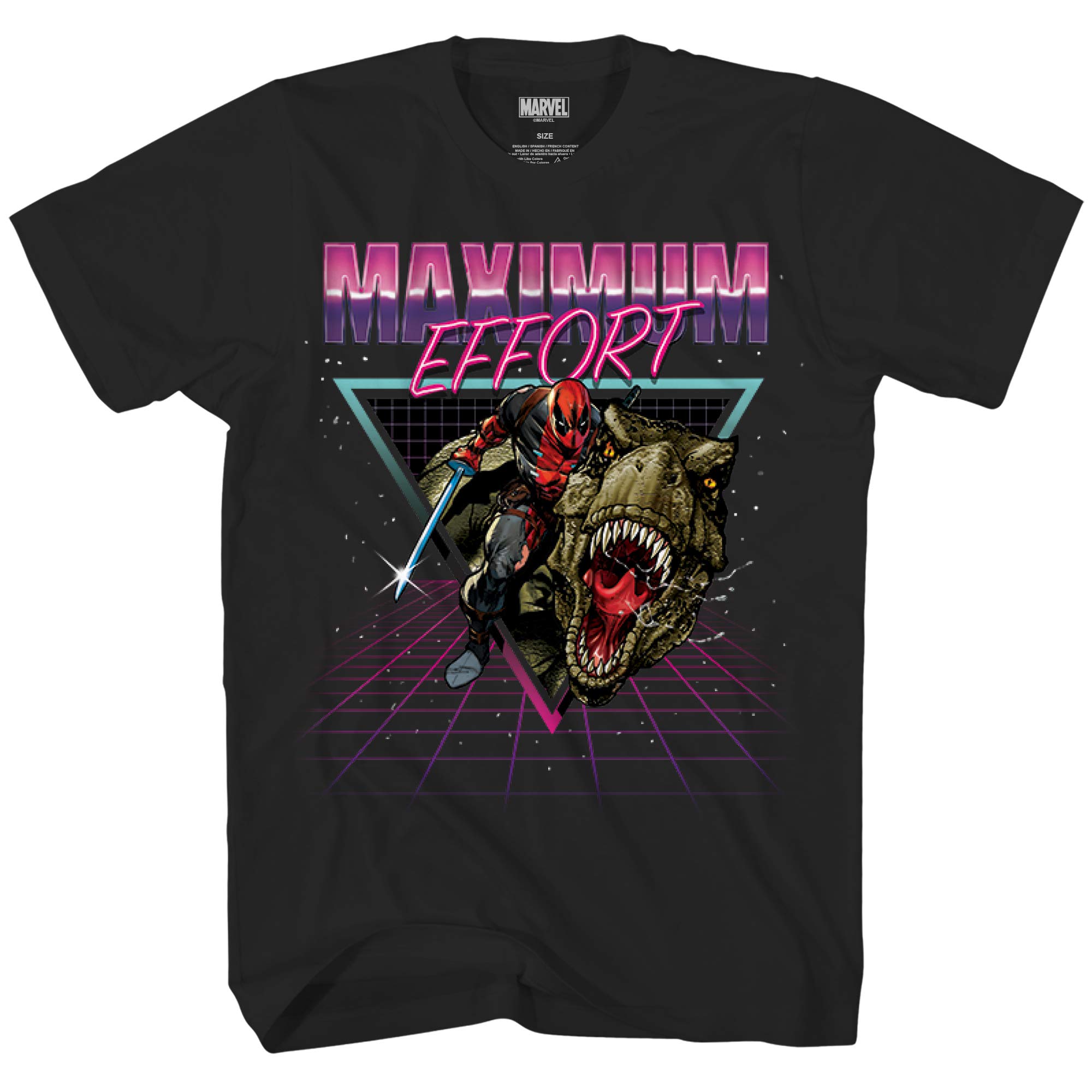 Marvel Graphic Tees for Men - Maximum Effort T-Shirt - Black Superhero Shirts (Small) | Casual Wear, Cosplay & Comic Con Outfits