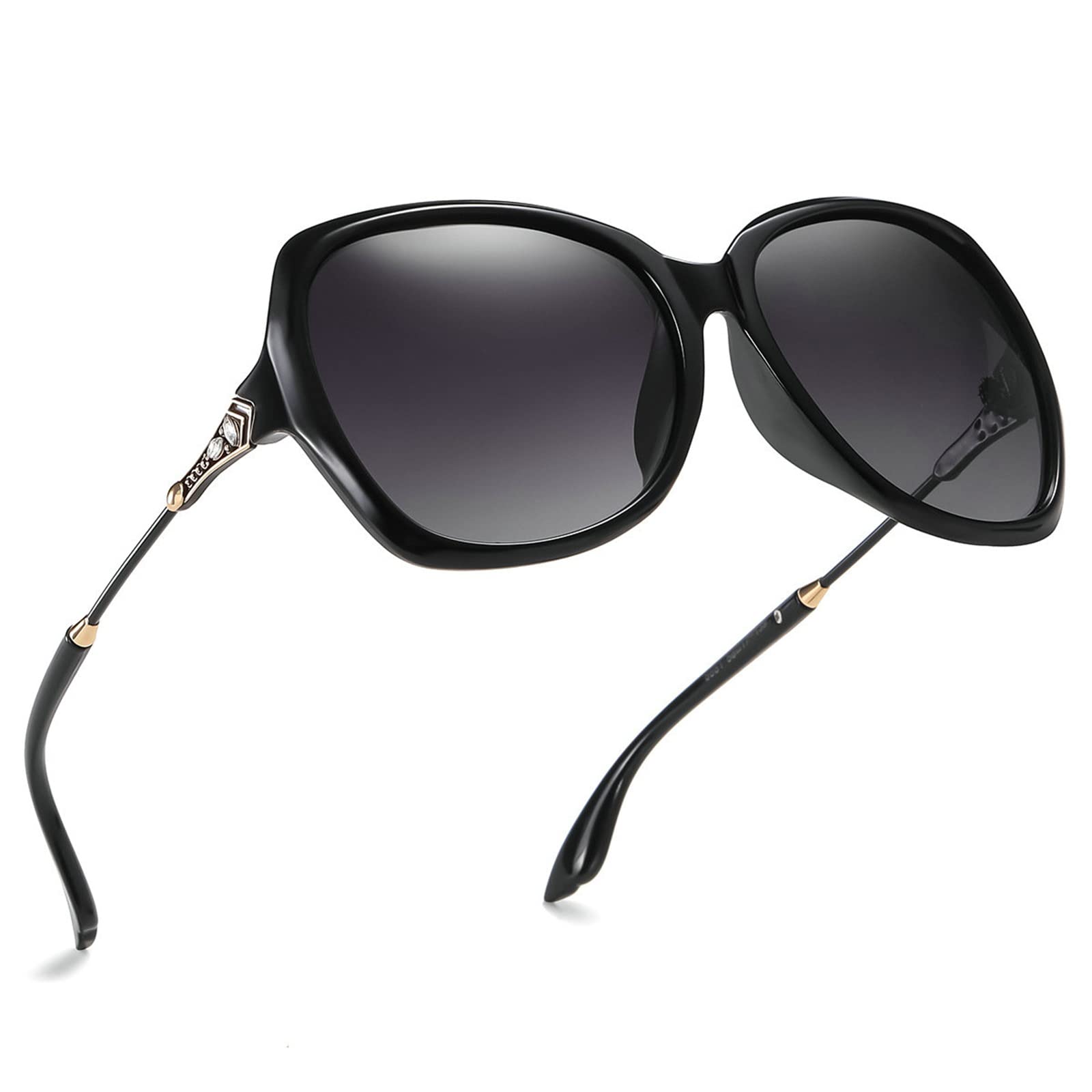Willochra Women's Polarized Reading Sunglasses with Rhinestone Round Frame - Full Lens Magnification Sun Readers for Outdoor Reading & Driving