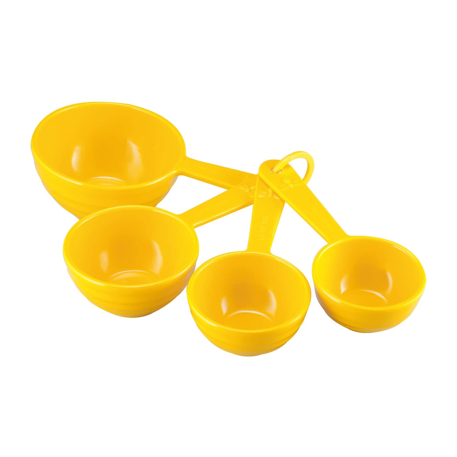 UPware 4-Piece Multi-Purpose Liquid and Dry Measuring Cups Set - BPA-Free Melamine Kitchen Essentials for Cooking & Baking - Beehive Design - Perfect for Measuring Flour, Sugar, Spices & Liquid Ingredients