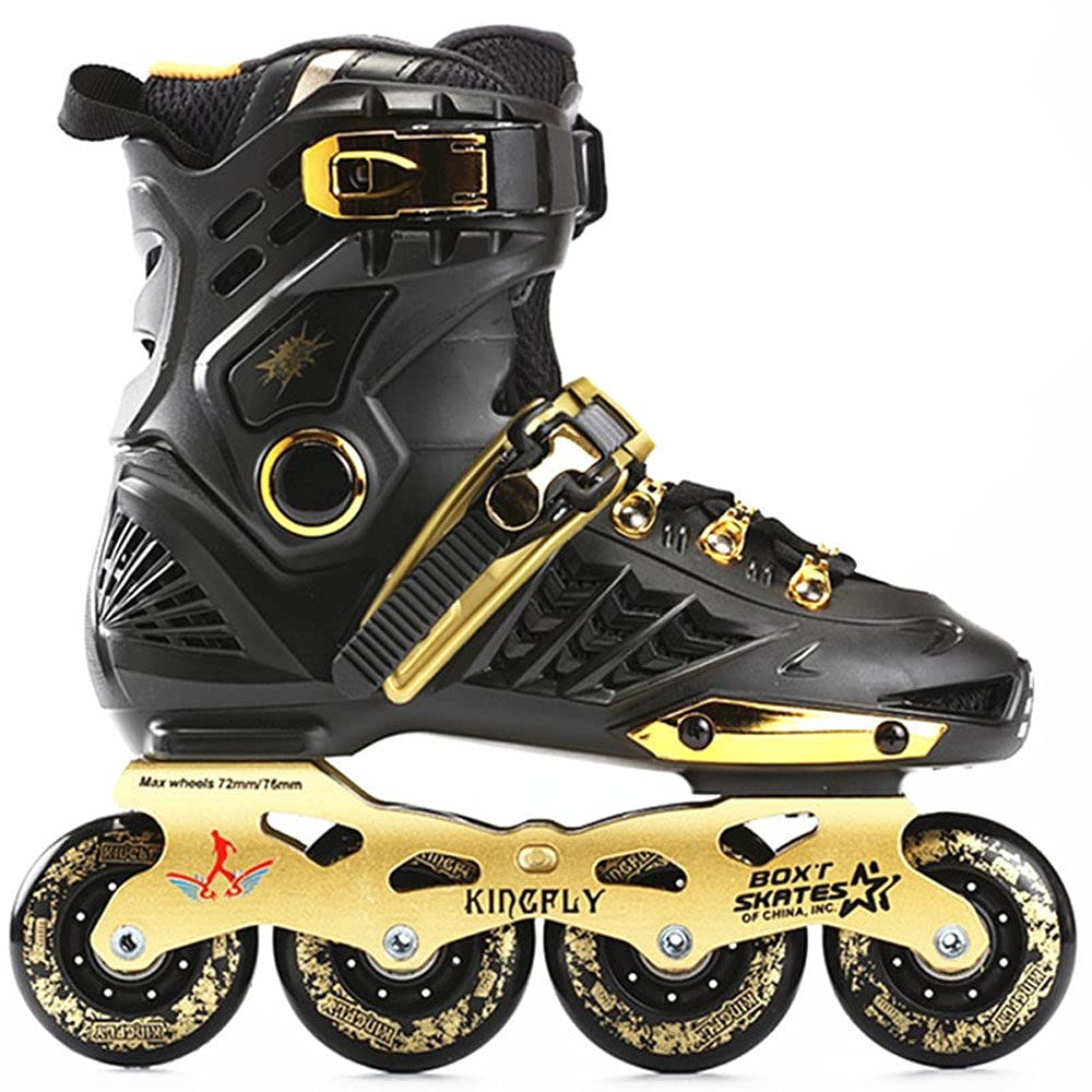 Best Adjustable Unisex Inline Skates for Kids, Men & Women - Gold Roller Blades Size 41 | Perfect for Outdoor Fitness, Roller Hockey & Family Fun Activities