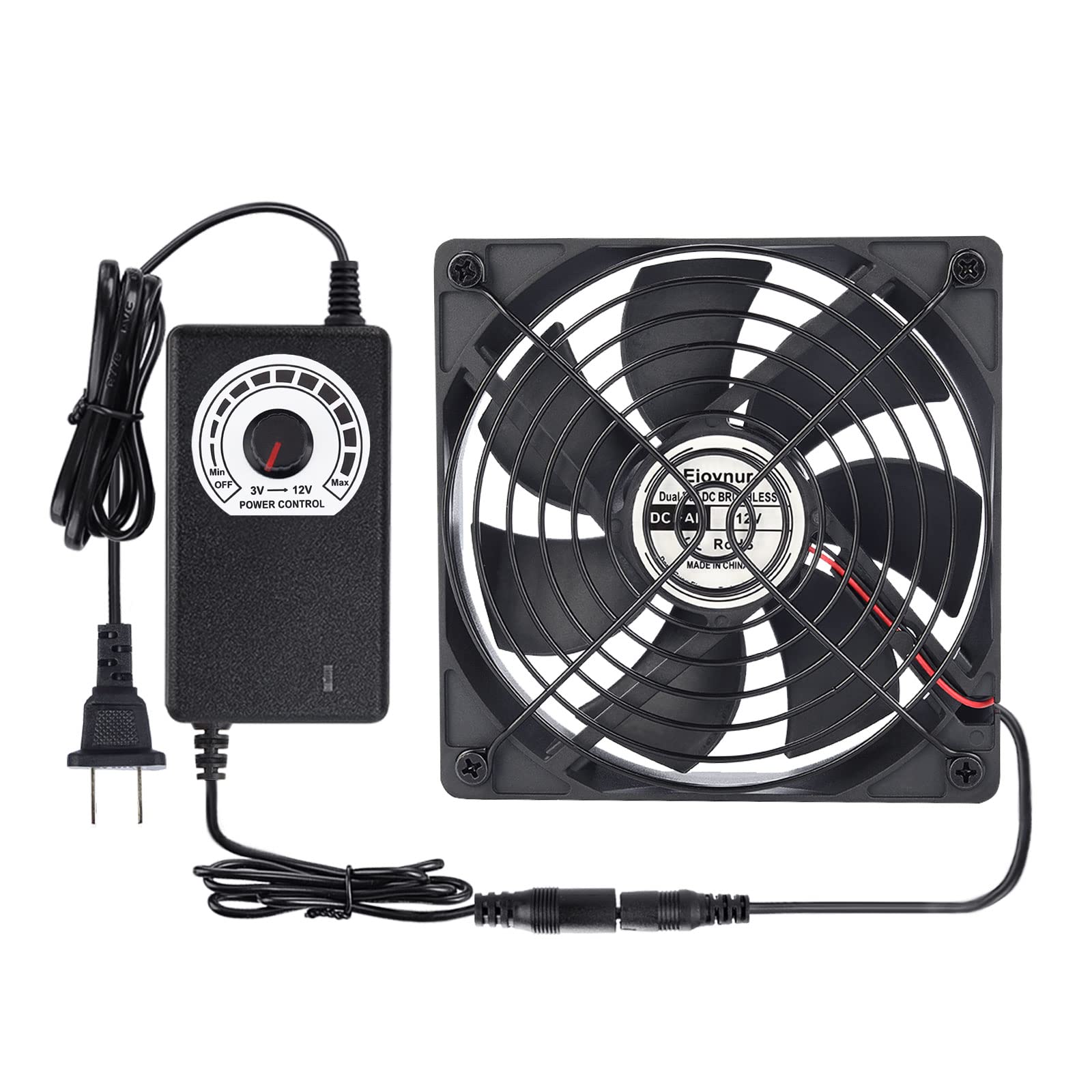 120mm AC Computer Cooling Fan with Variable Speed - 110V/120V/220V/240V Compatible - Perfect for Terrariums, Receiver Amplifiers, Xbox, DVR & Electronic Component Cooling - Quiet & Efficient Airflow Solution
