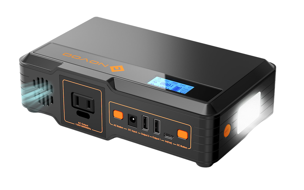 NOVOO 148Wh Portable Power Station with 100W AC Outlet - Perfect for Camping, Travel, and Emergency Power Backup