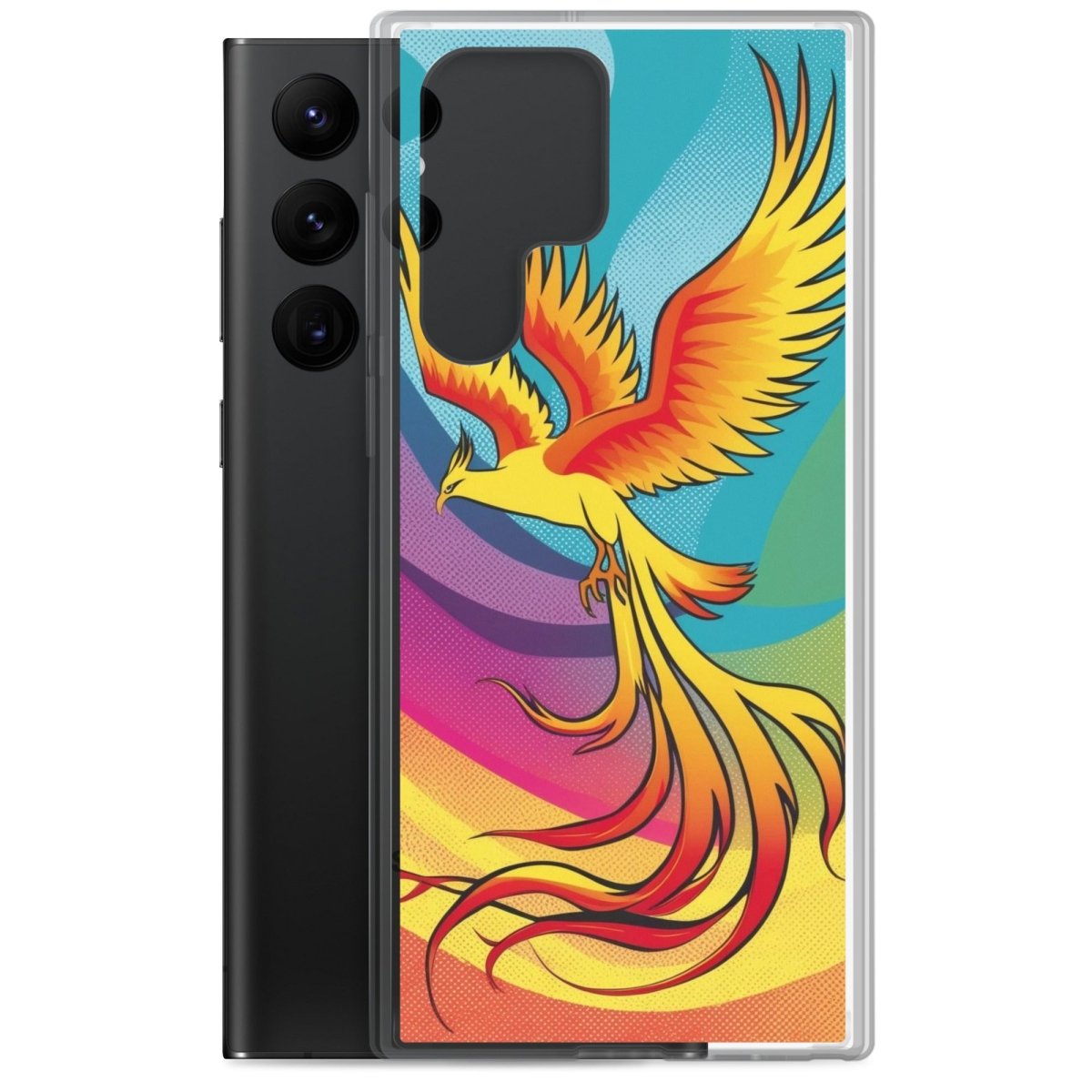 Premium Clear Phone Case for Samsung Galaxy Series - Slim Protective Cover with Rising Phoenix Design - Perfect for Everyday Use, Travel & Work