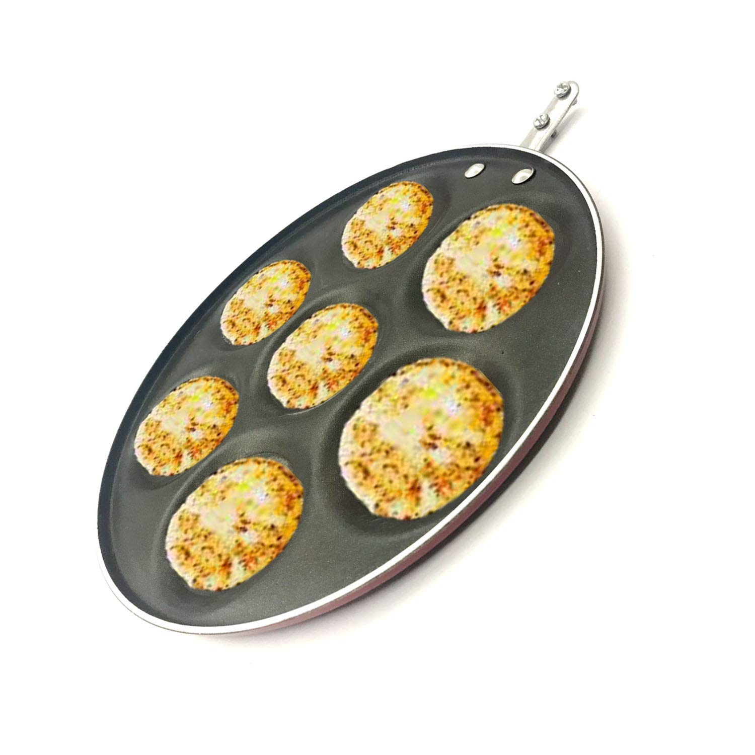 Non Stick Mini Uttapam Pan - 7 Cavity Pancake Maker for Crepes, Dosas & Snacks (275mm) | Perfect for Breakfast, Indian Cuisine & Quick Snacks
